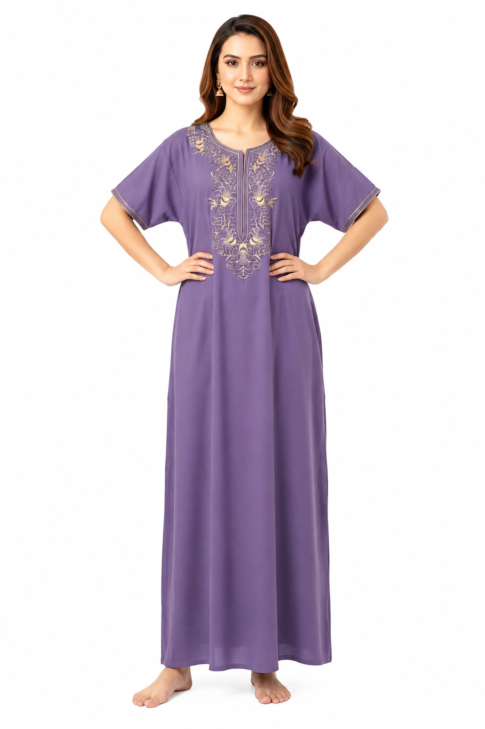 BellaMora Nighty| Nighty for Women Stylish| Alpine Nighty for Women| Night Gown for Women Stylish| Elegant Embroidery| Breathable Alpine Fabric|