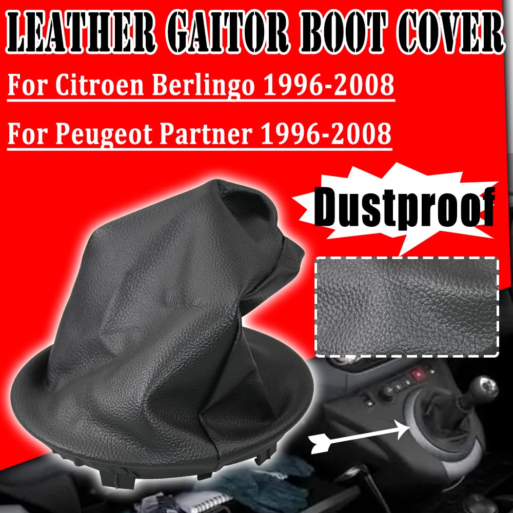Soufflet De Levier De Vitesse Manuel En Cuir Noir Pour CitroëN Berlingo Ii Peugeot Partner 2008 2009 2010 2011 2012 2013 2014 2015 2016 2017 2018