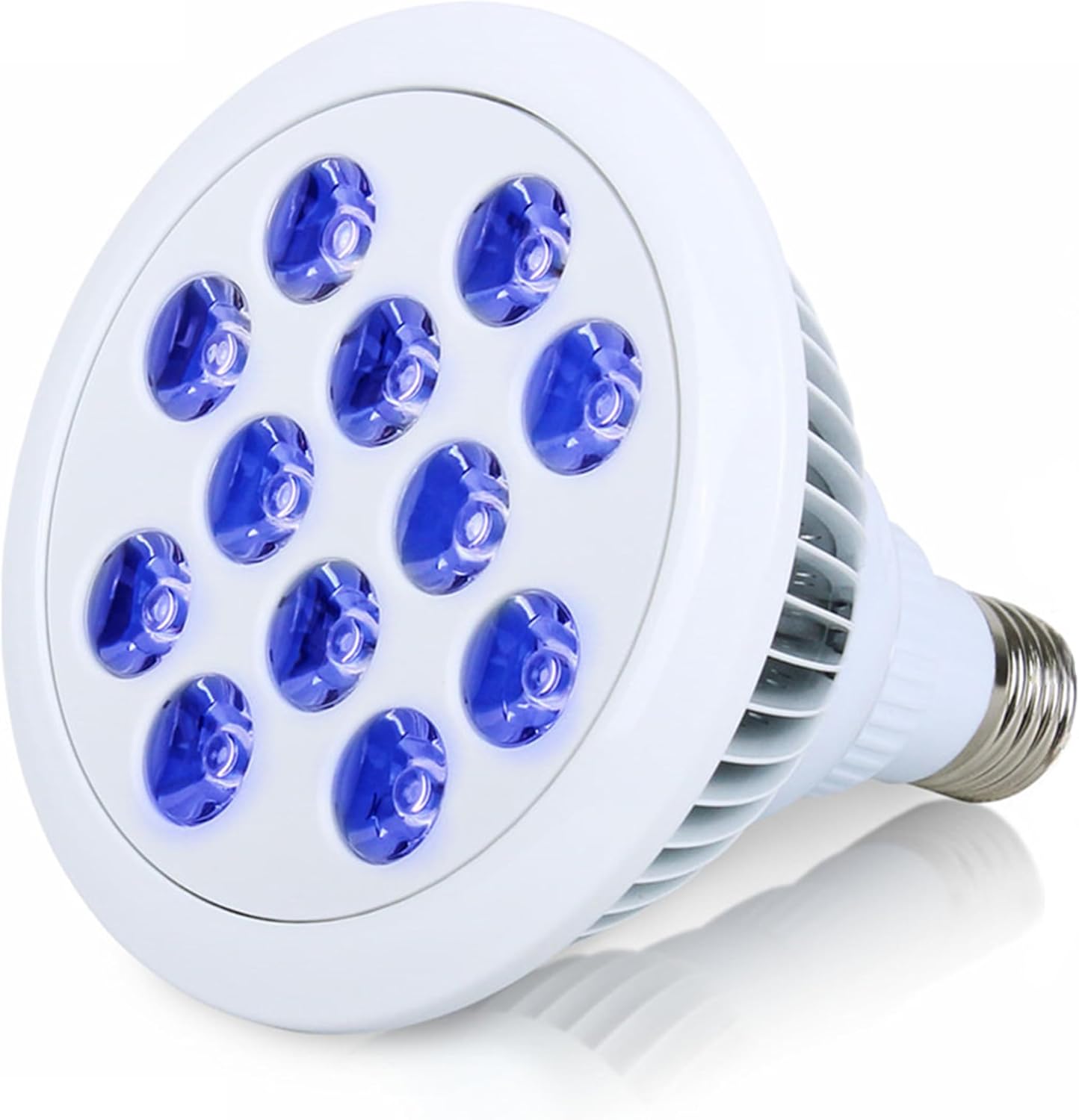 E27 24W lampa do terapii światłem niebieskim światłem do pielęgnacji trądziku, 12 żarówek LED, żywotność 50 000 godzin, źródło zimnego światła ETPAR18B
