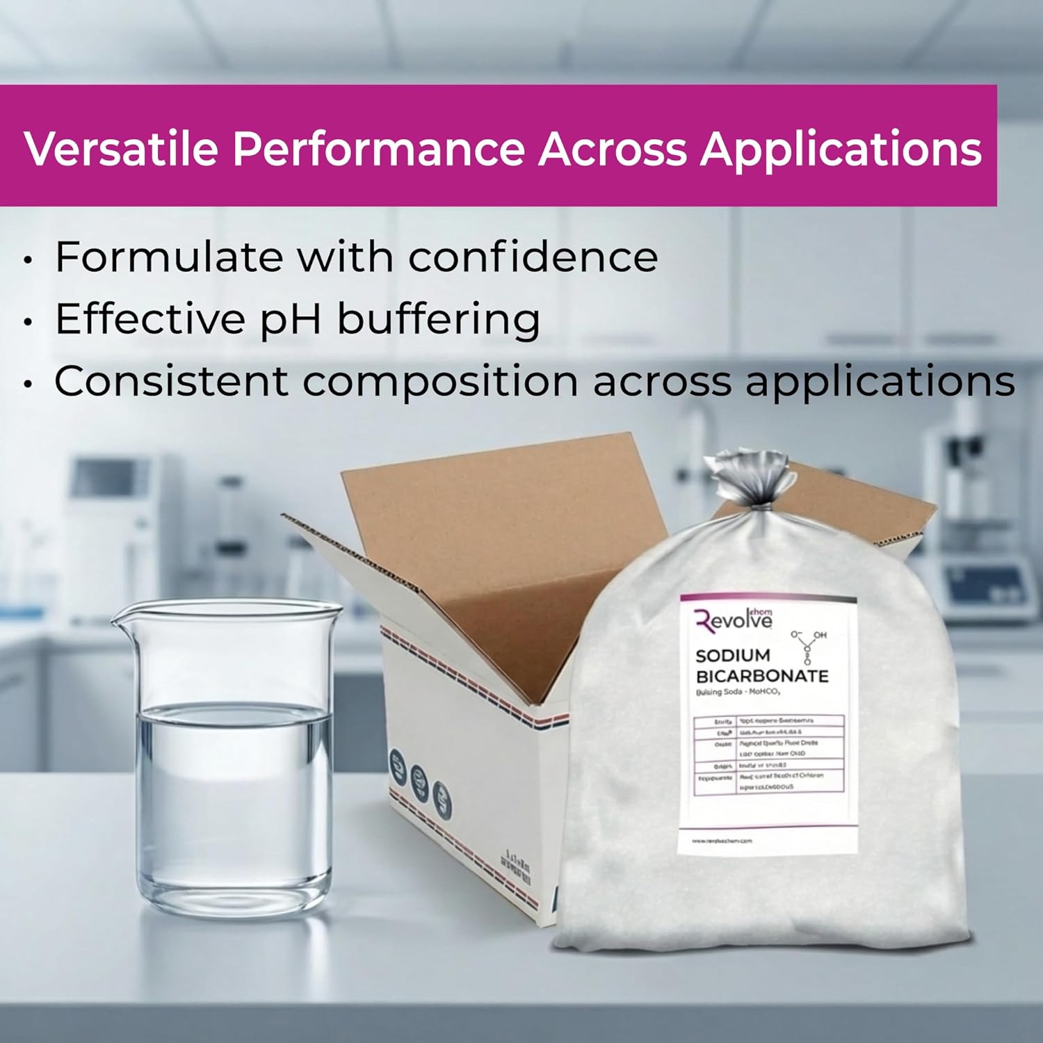 Sodium Bicarbonate – General Purpose Chemical for Laboratory, Manufacturing, and Production (30 lbs)