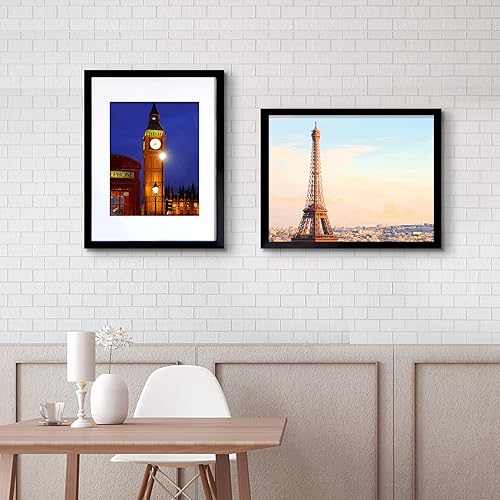 Miniatura 6 de SESEAT Portarretratos negro de 11 x 14 pulgadas, para galería de fotos de 8 x 10 pulgadas con paspartú o de 11 x 14 pulgadas sin paspartú, 1 unidad