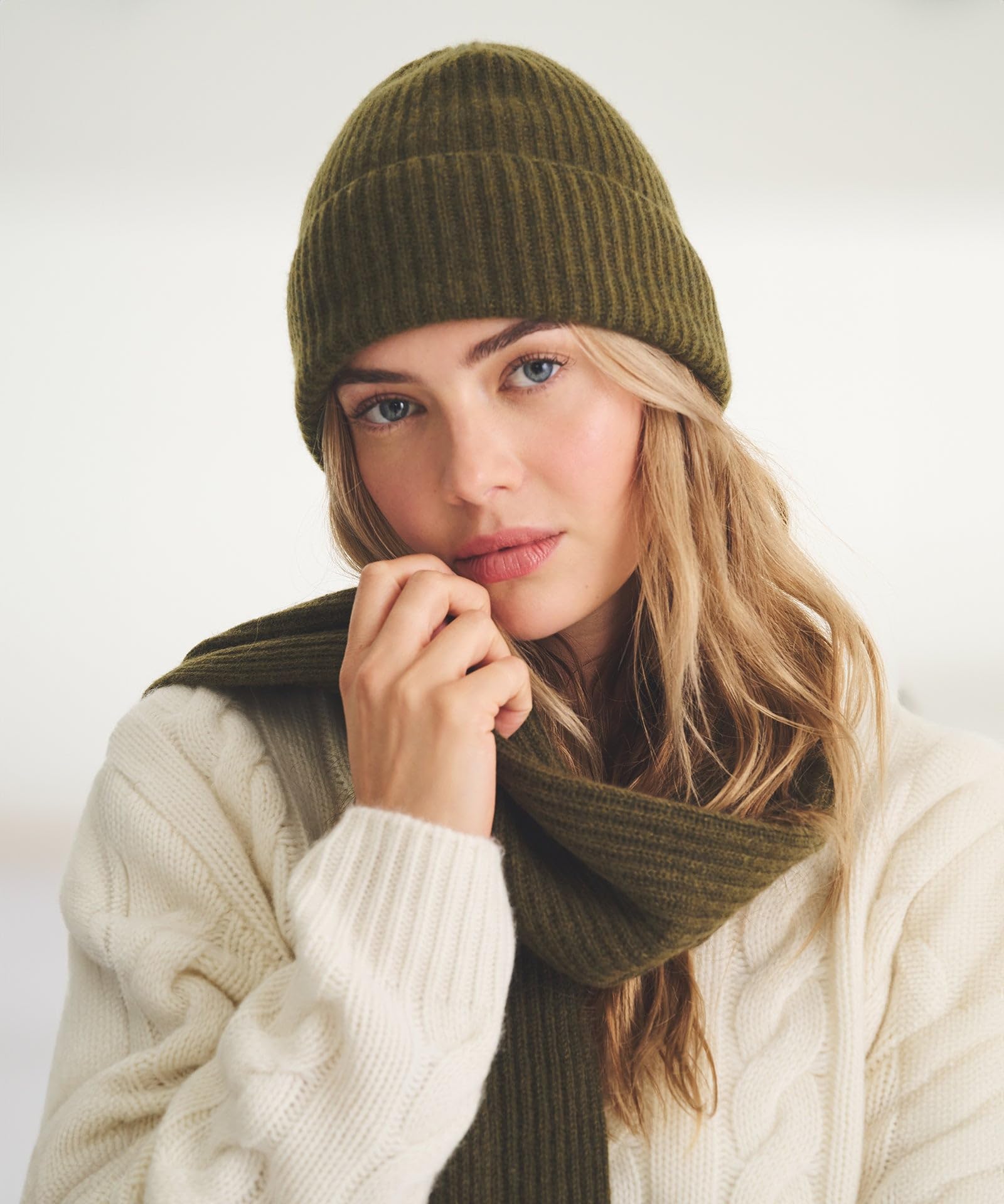 NAADAM - Signature Cashmere Ribbed Beanie, Beanie Hat Unisex - Adulto