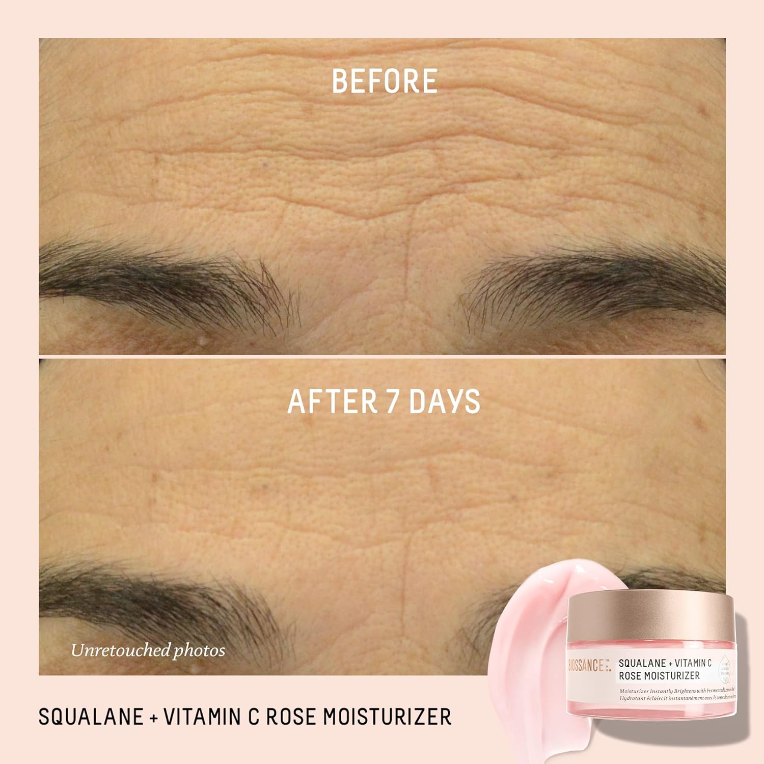 BIOSSANCE 角鲨烷+维生素C玫瑰面部保湿霜 – 富含抗氧化成分的日夜面霜 – 保湿并抚平细纹 – 均匀肤色并减少色素沉着 – 令肌肤焕发光彩……