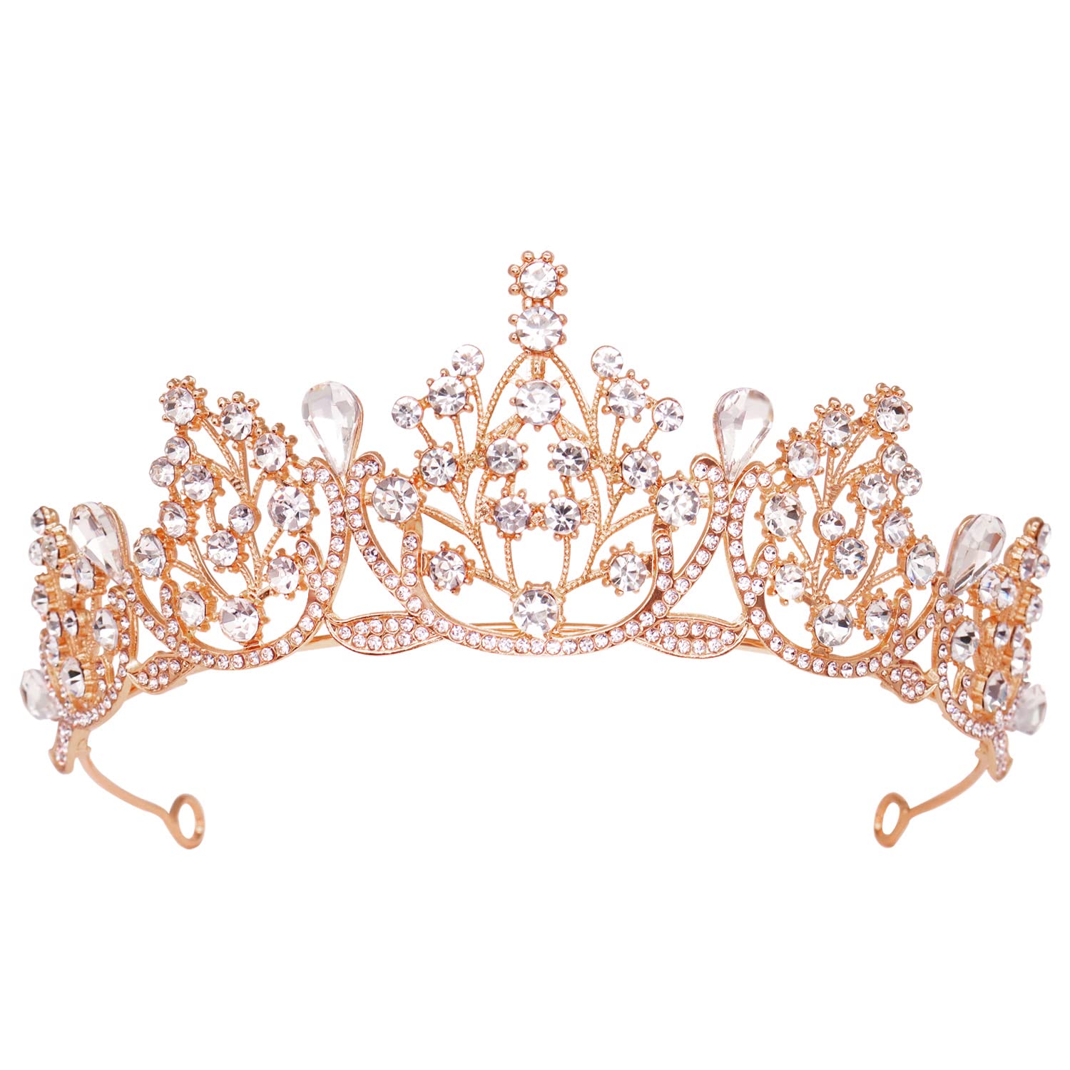 LIHELEI Tiara de corona de cristal para mujer, corona de boda vintage para novias, tiara de princesa para niñas, fiesta de cumpleaños de Halloween