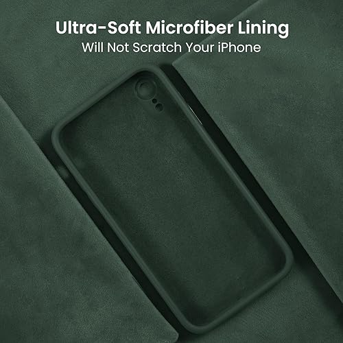 Miniatura 6 de FireNova Funda diseñada para iPhone XR, de silicona mejorada borde recto y protección de cámara con forro de microfibra suave antiarañazos, 6.1