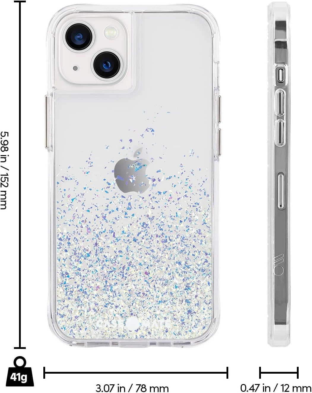 Case-Mate iPhone 13 Case - Twinkle Ombre Stardust with 10ft Drop Protection & Wireless Charging - Luxury Bling Glitter Case for iPhone 13, Anti Scratch, Shock Absorbing Materials