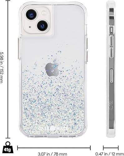 Miniatura 3 de Case-Mate - Funda Twinkle degradada para iPhone 13 con elementos decorativos reflectantes, protección contra caídas desde 10 pies, 6.1 pulgadas,