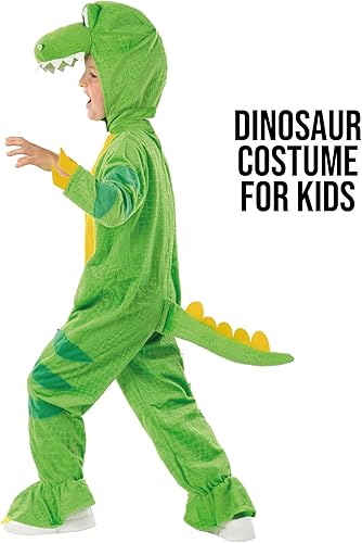 Miniatura 6 de Morph Disfraz de dinosaurio verde para niños, disfraz de T-Rex con piescola adjuntos, traje de dinosaurio de calidad