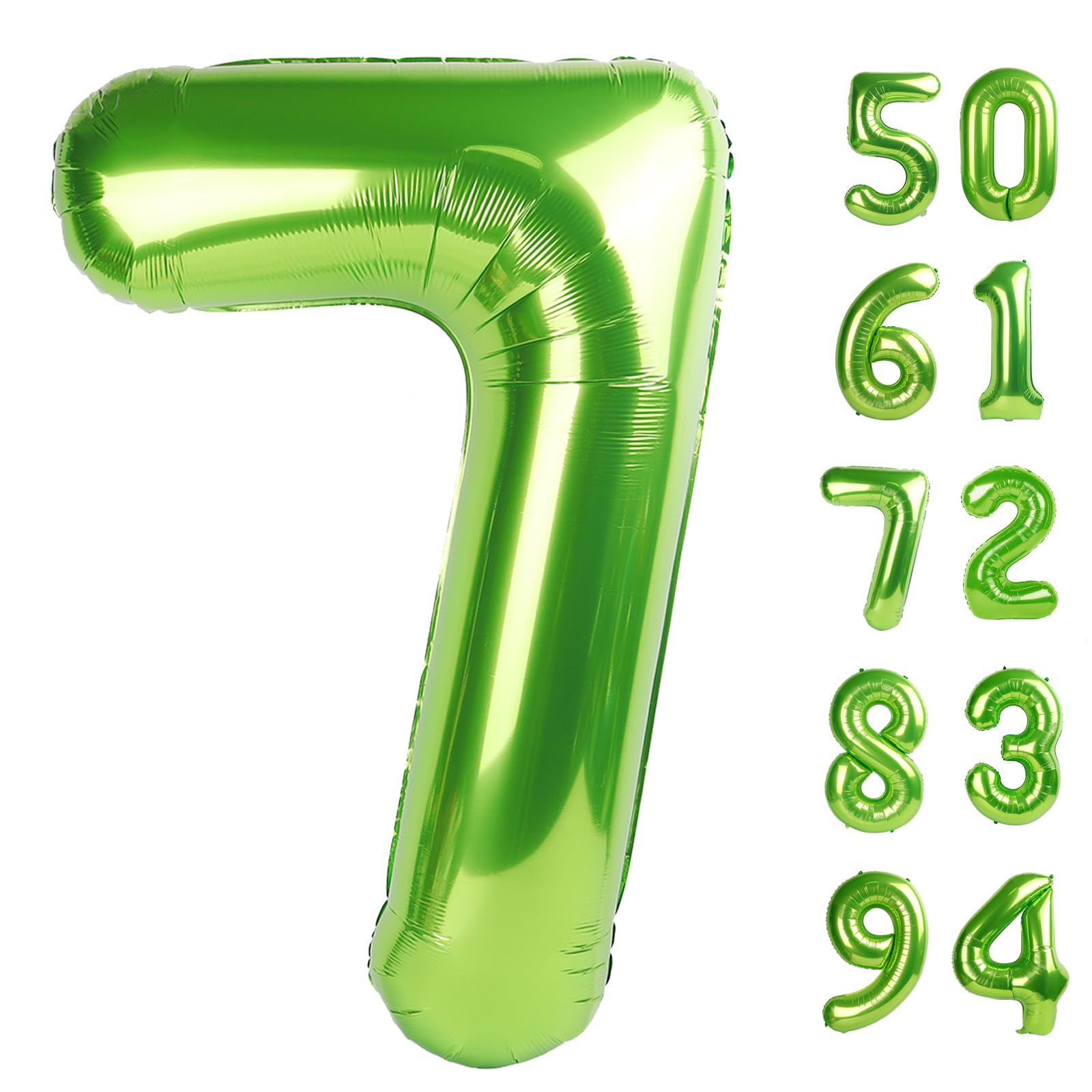 Light Green 7 Balloon - Number Balloon 40 Inch, 7th Light Green Decorations