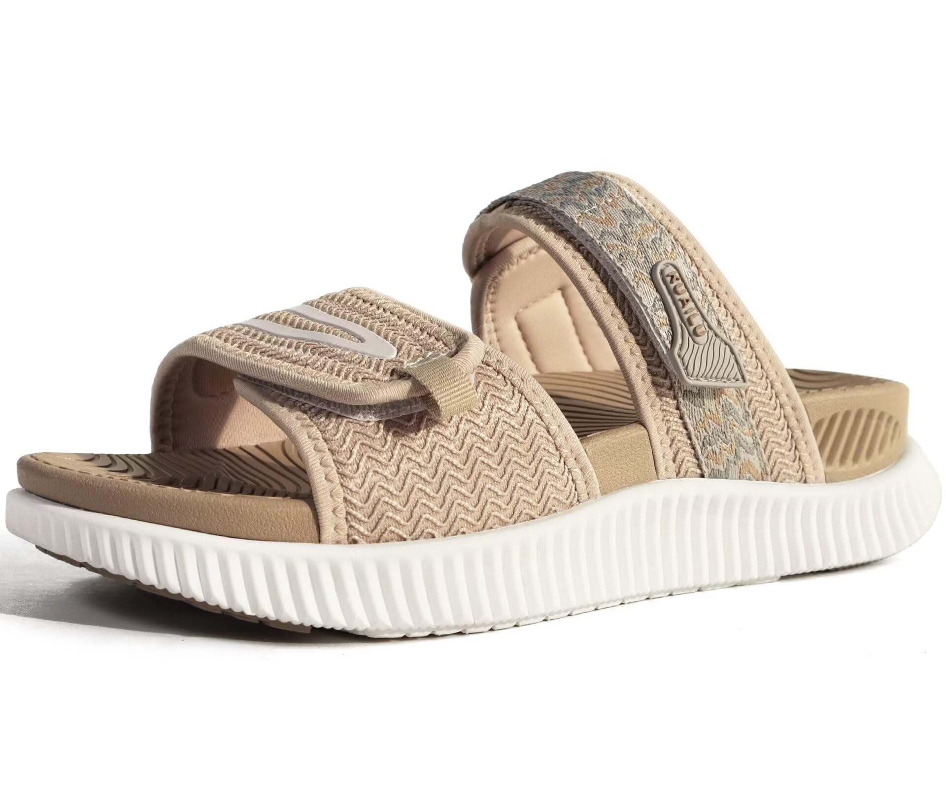 KuaiLuWomens Fashion Orthotic Slides Ladies Athletic Thick Cushion Recovery Sandals Adjustable Strap Slip On Walking Sandles With Comfortable Plantar Fasciitis Arch Support