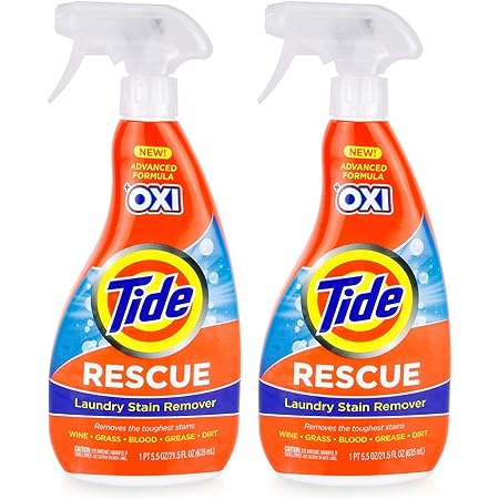 Tide Laundry Stain Remover for Clothes, Removes The Deepest and Toughest of Stains, Transparent, 21.5 Fl Oz, Pack of 2