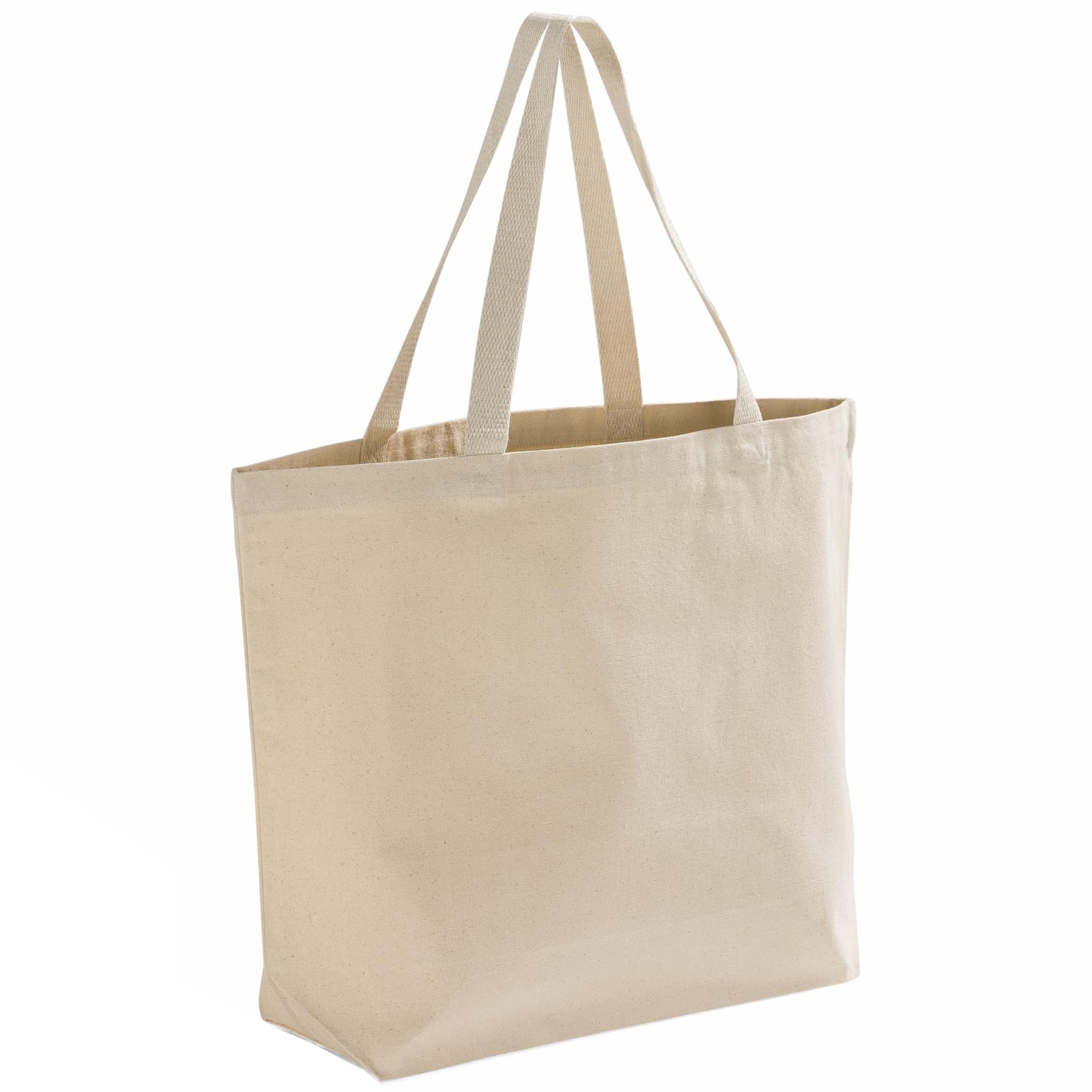 TBF 12 Pack Wholesale Canvas Tote Bags, Natural Color, 12oz Fabric - Multiple Size Options Available