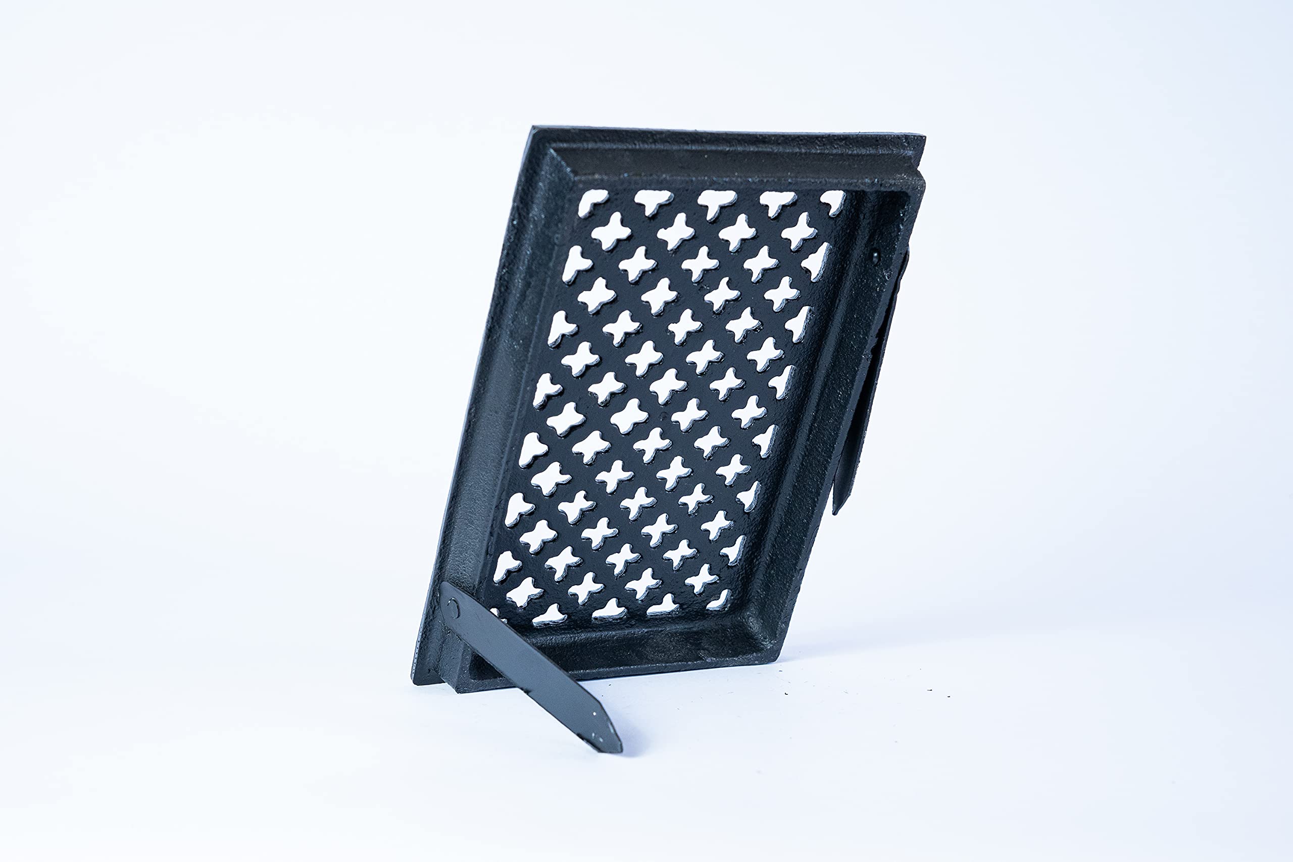 Euro Sezam - Rejilla de ventilación de hierro fundido - 210 mm x 145 mm - Color resistente al calor - Color negro