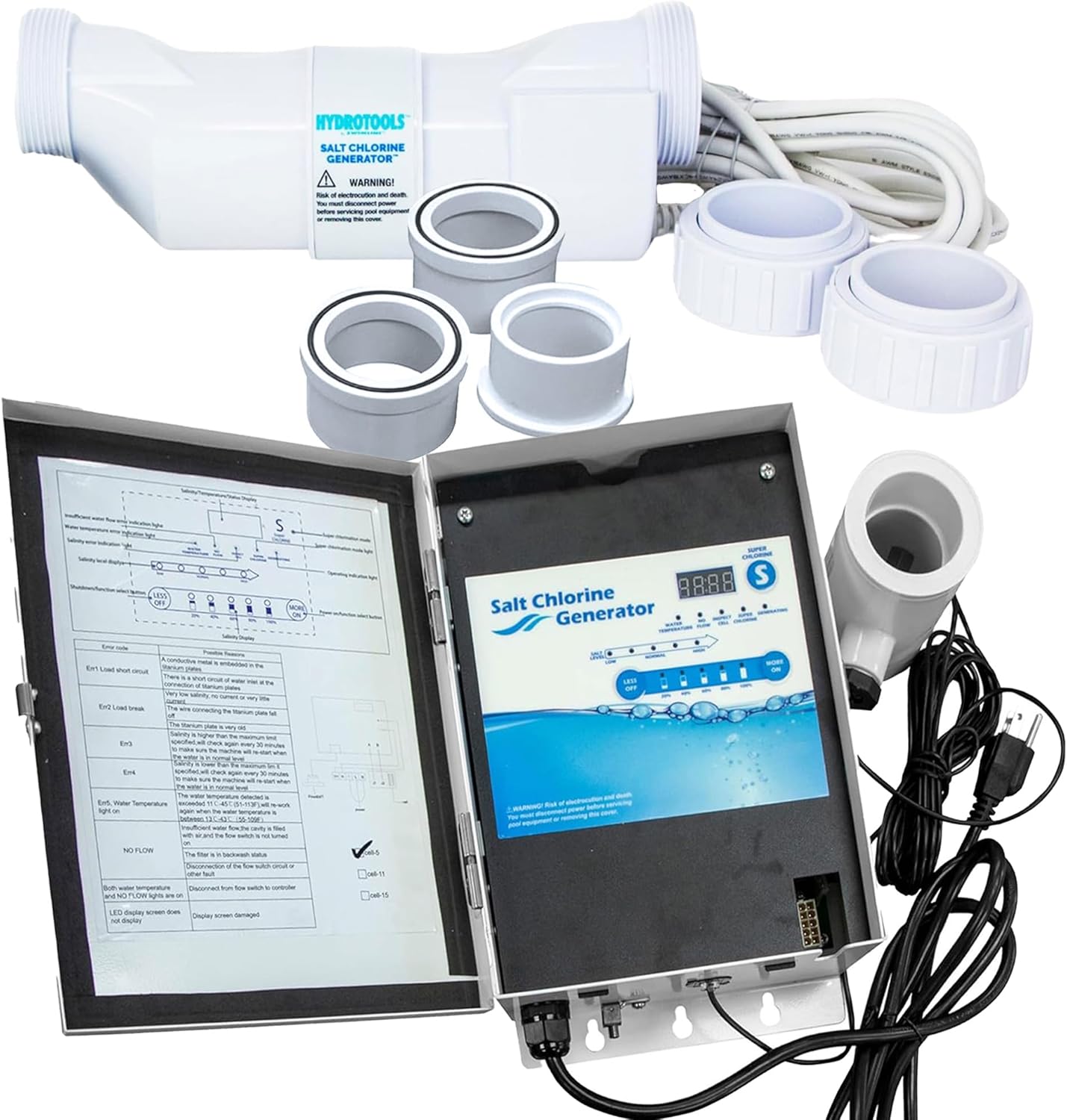 HYDROTOOLS By SWIMLINE 8750 Super Premium In-Line Automatic Chlorine Feeder Chlorinator Adjustable Output 9.0 Lbs Capacity | Universal Compatibility | Above Ground & Inground Swimming Pool Bromine