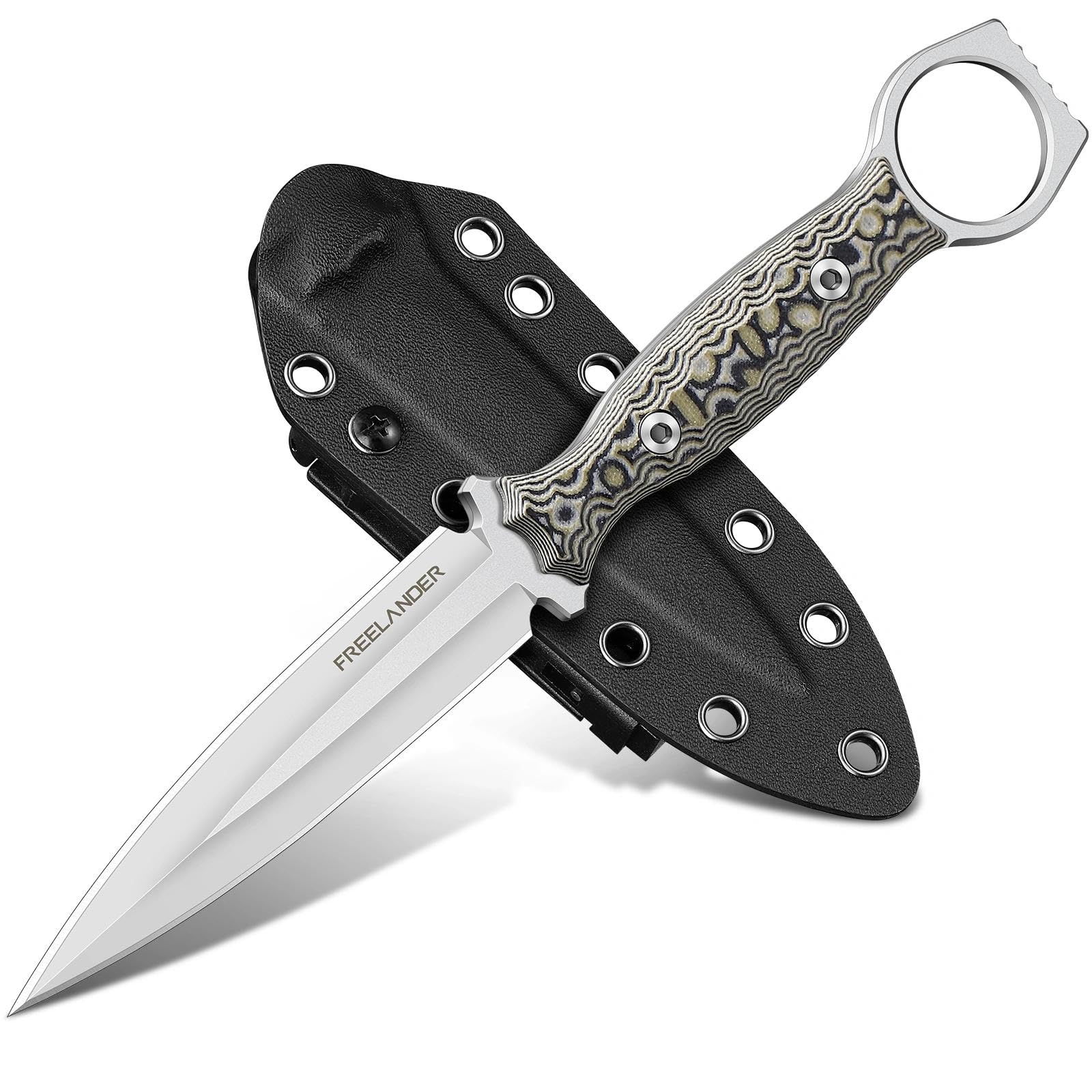 Freelander Outdoor Survival Knife, Full Tang Camping Fixed Blade Knife