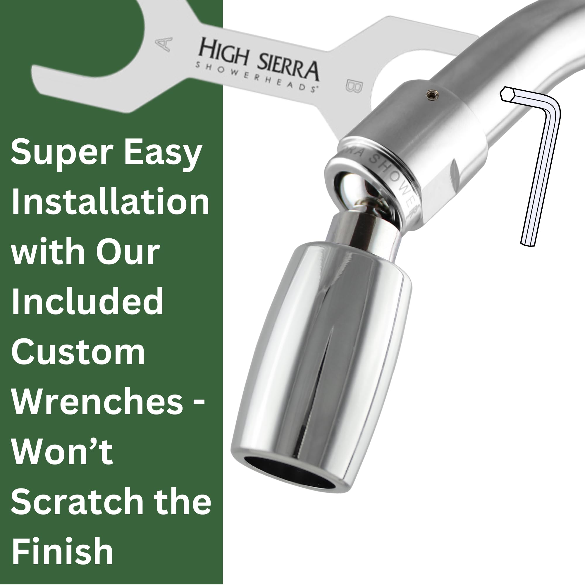 High Sierra Showerheads® Solid Metal 1.8 GPM Low Flow Shower Head Polished Chrome