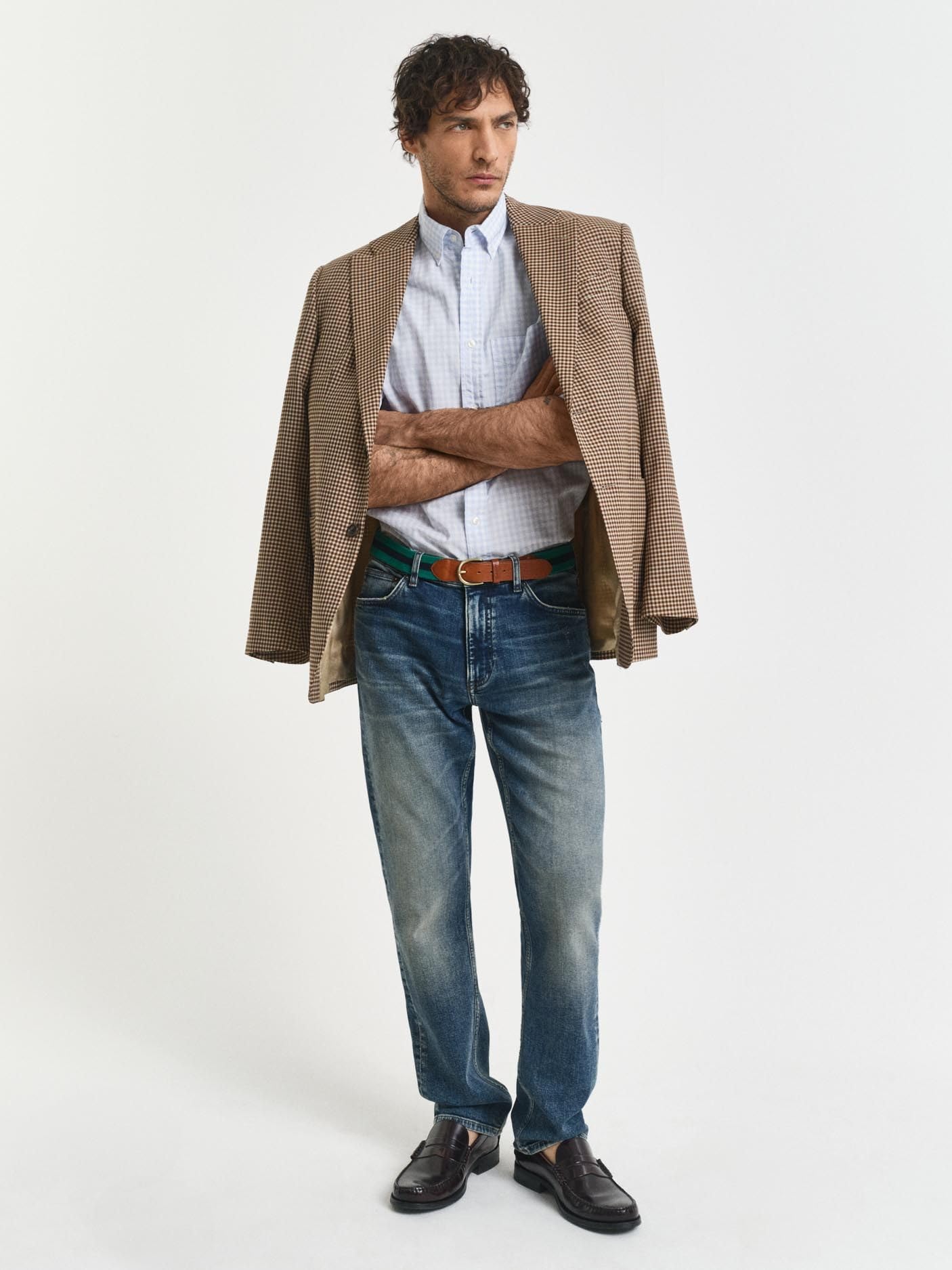 GANT Męska koszulka REG POPLIN Gingham, klasyczna koszula, jasnoniebieska, standardowa, jasnoniebieski, 4XL