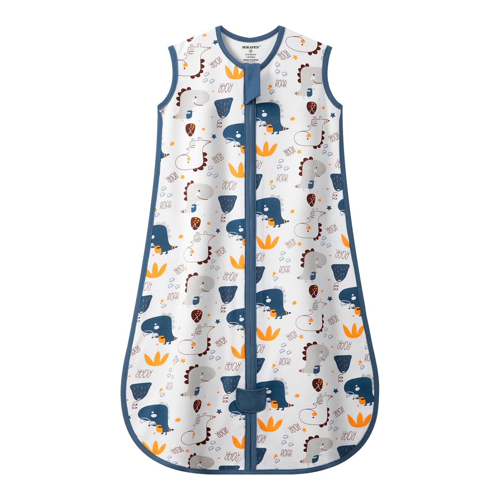 MIKAFEN Baby Schlafsack Sommer 1.0 Tog,100% Baumwolle Kinder Sommerschlafsack für Jungen und Mädchen, Blauer Dinosaurier,24-36 Monate