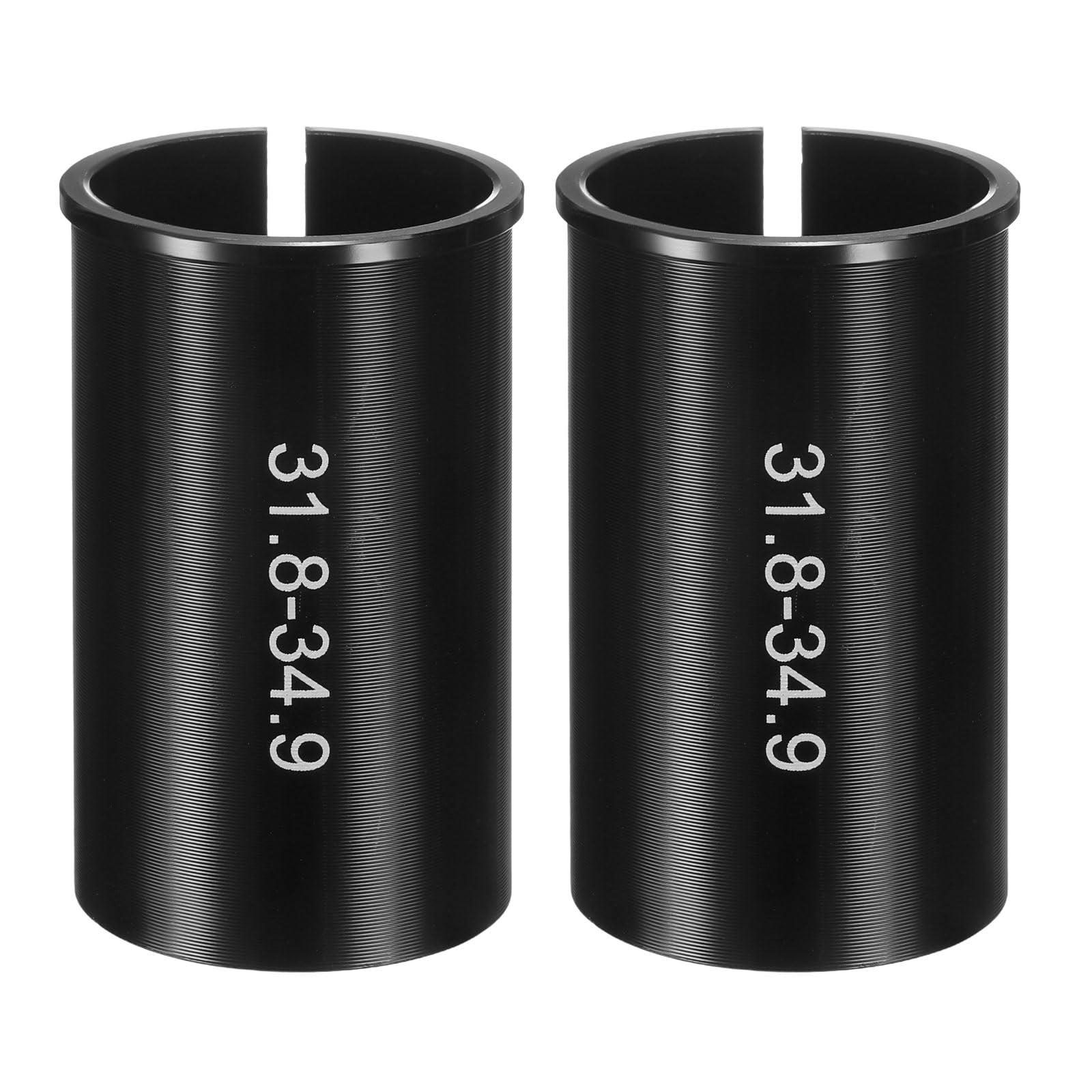 sourcing map 2pcs Alloy Bike Seat Post Reducer Shim 31.8mm to 34.9mm 60mm Length Aluminum Bicycle Reducing Sleeve Conversion Seat Post Tube Adapter for Mountain Bike Road Bike City Bike