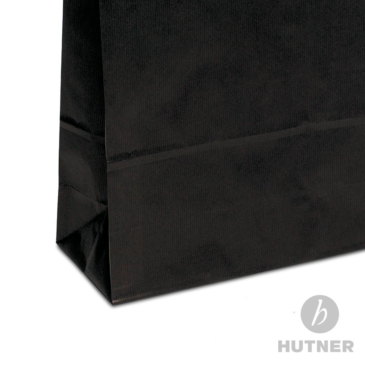 Papiertasche edel & stabil | 150 Stück schwarz 32+14x42 cm | Qualität aus deutscher Produktion | Tragetasche aus Papier | HUTNER