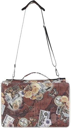 Miniatura 4 de Shulaner Estuche para lápices de colores con cierre de cremallera, gran capacidad, estilo retro, con patrón de elementos, bolsa impermeable de tela