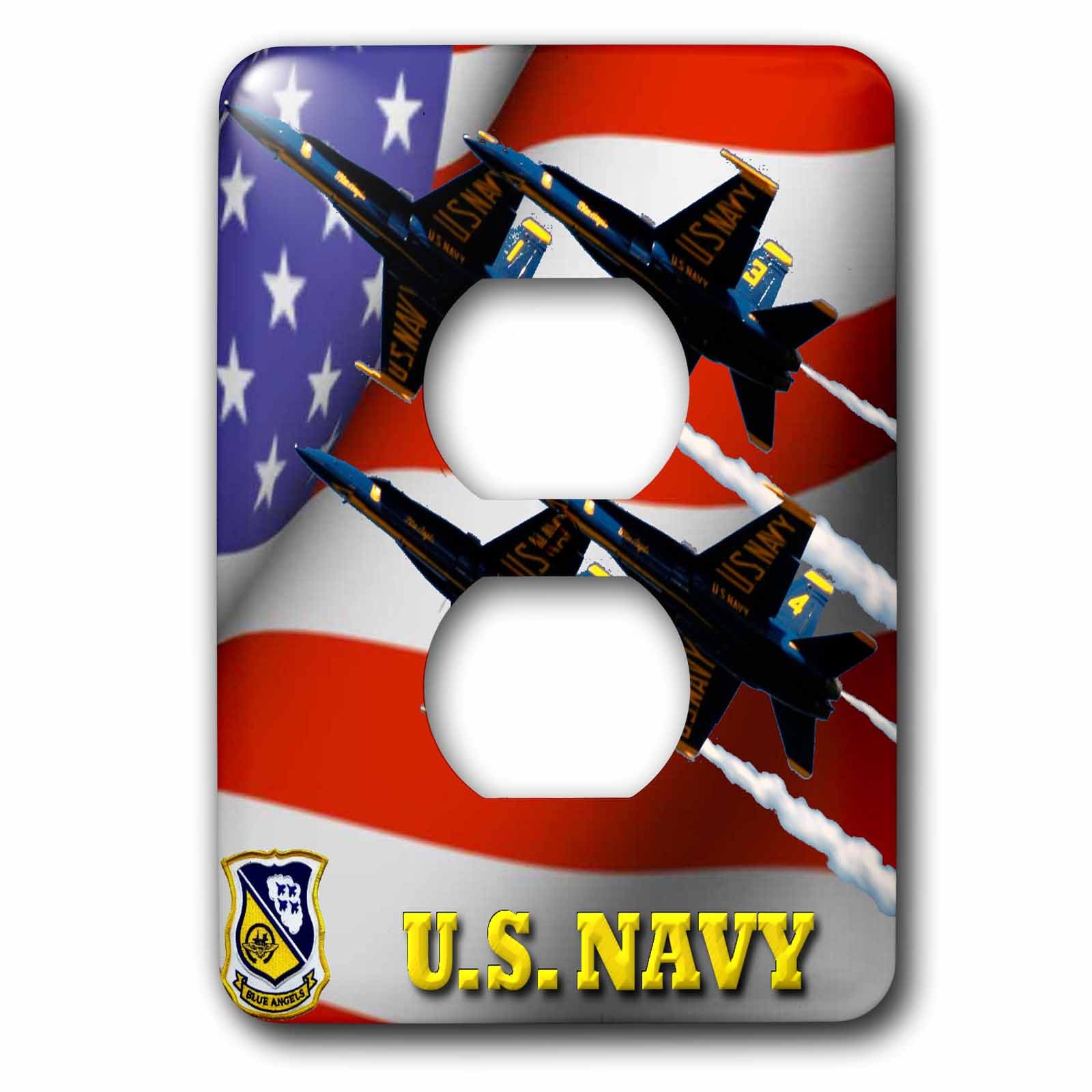 2 prise de courant Us Bleu marine Angels déco chambre plaque d'interrupteur lsp_61134_6