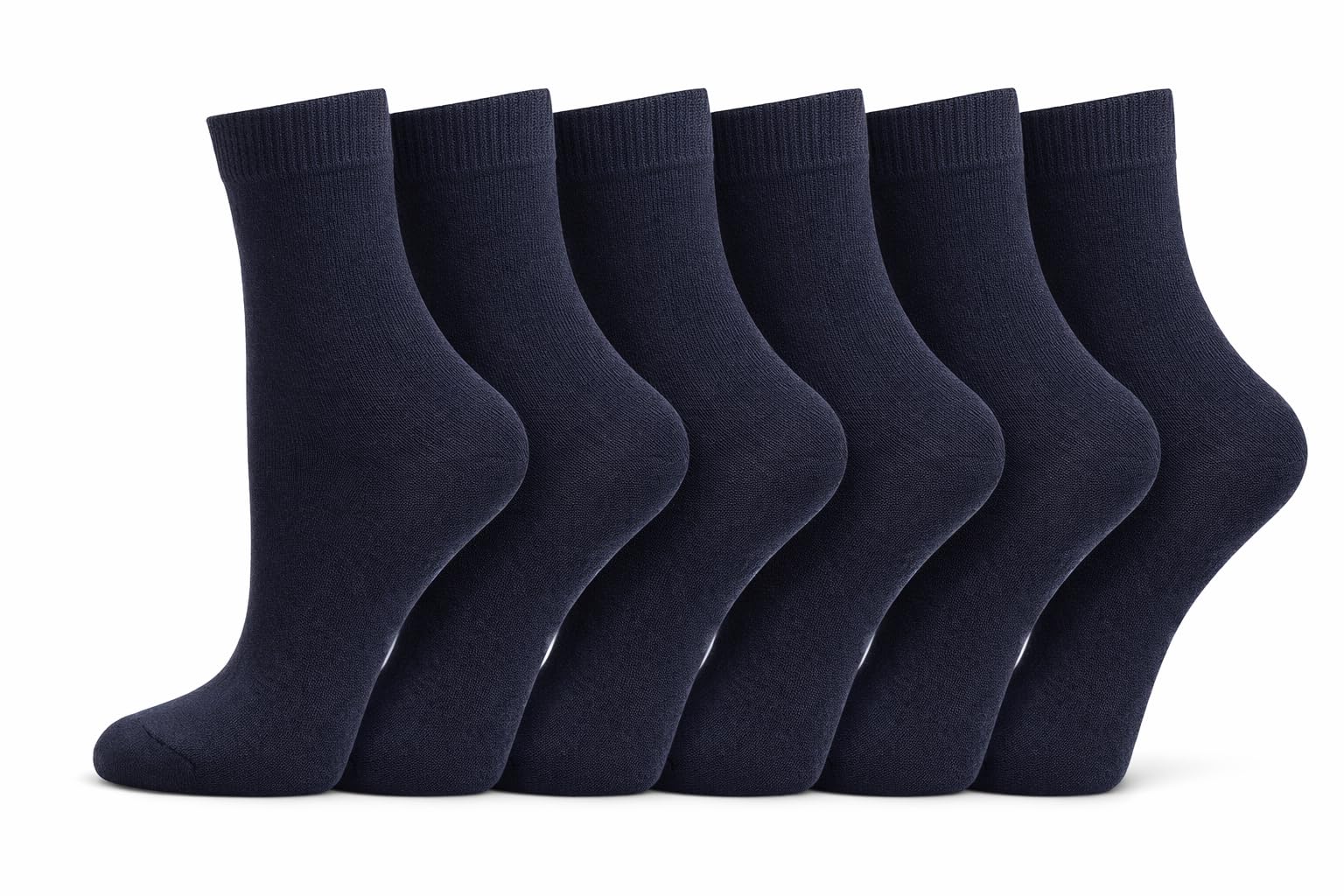 Bahob® 6 Pairs Boys Girls Kids Unisex Back to School Cotton Rich Plain Ankle School Socks
