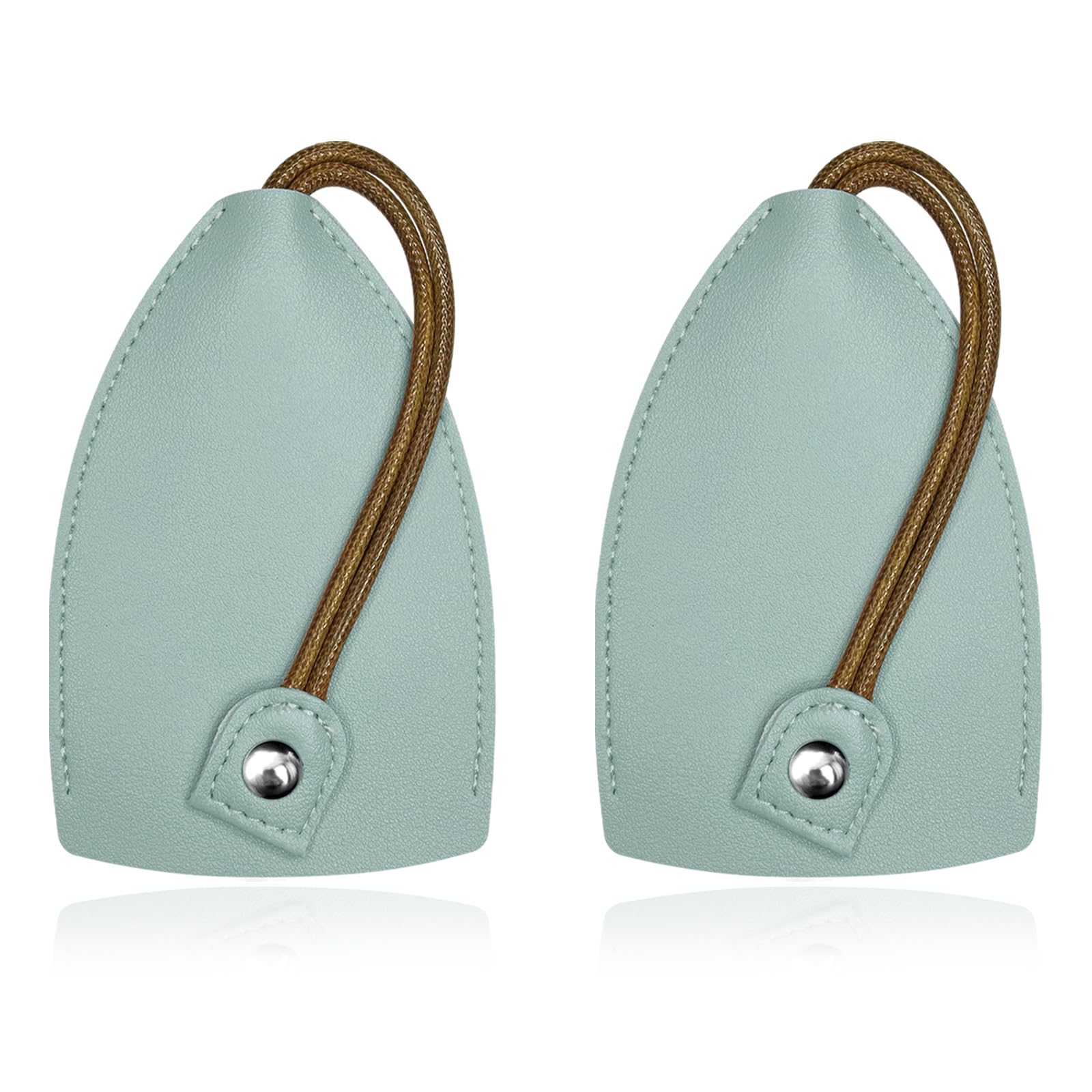 qboonpt 2PCS Car Key Case, PU Leather Creative Pull-Out Large-Capacity Car Keychain, Cute Key Fob Case with Holder Hook