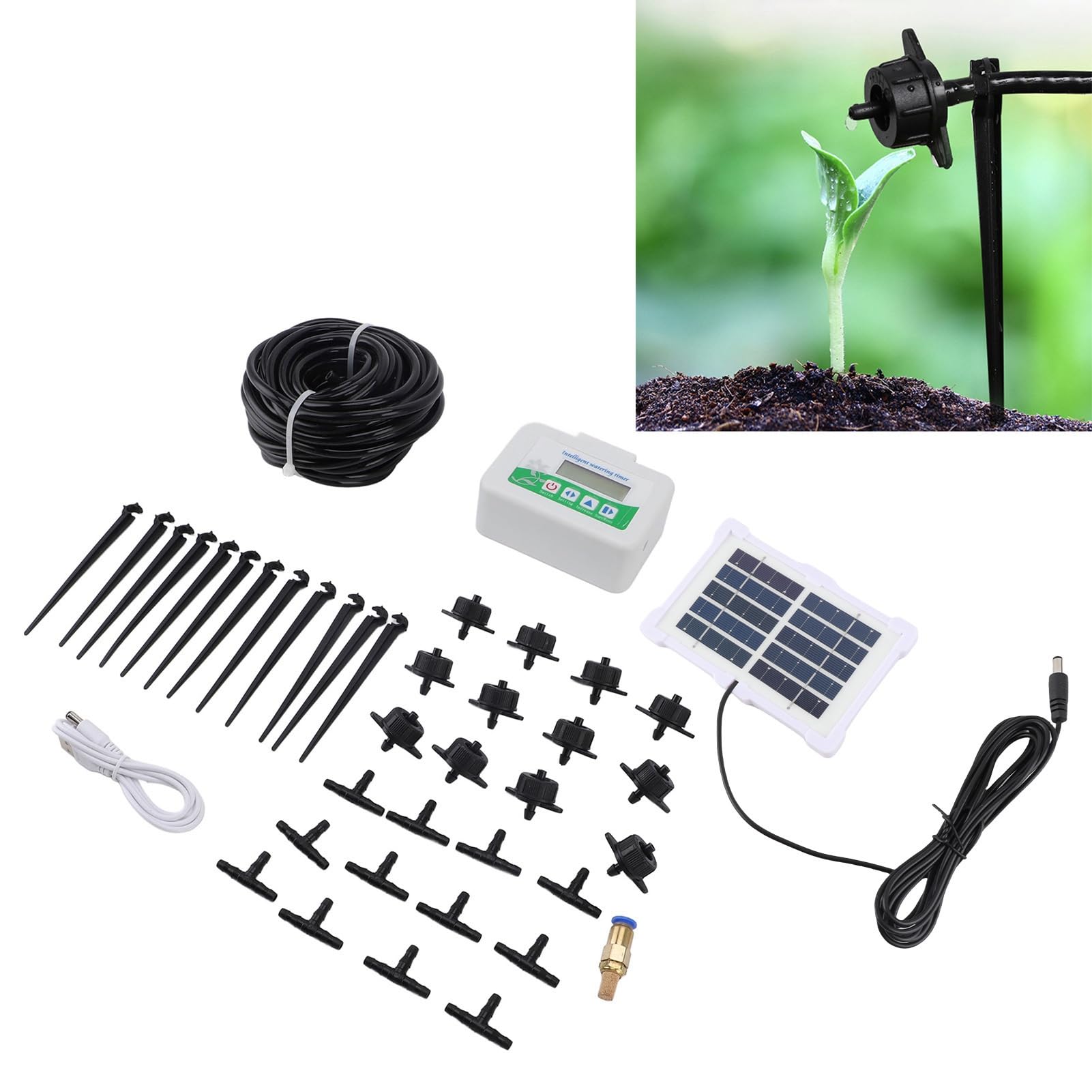 Temporizzatore di irrigazione intelligente Programmabile a risparmio energetico con pannello solare Temporizzatore di irrigazione automatico per terreni agricoli da giardino