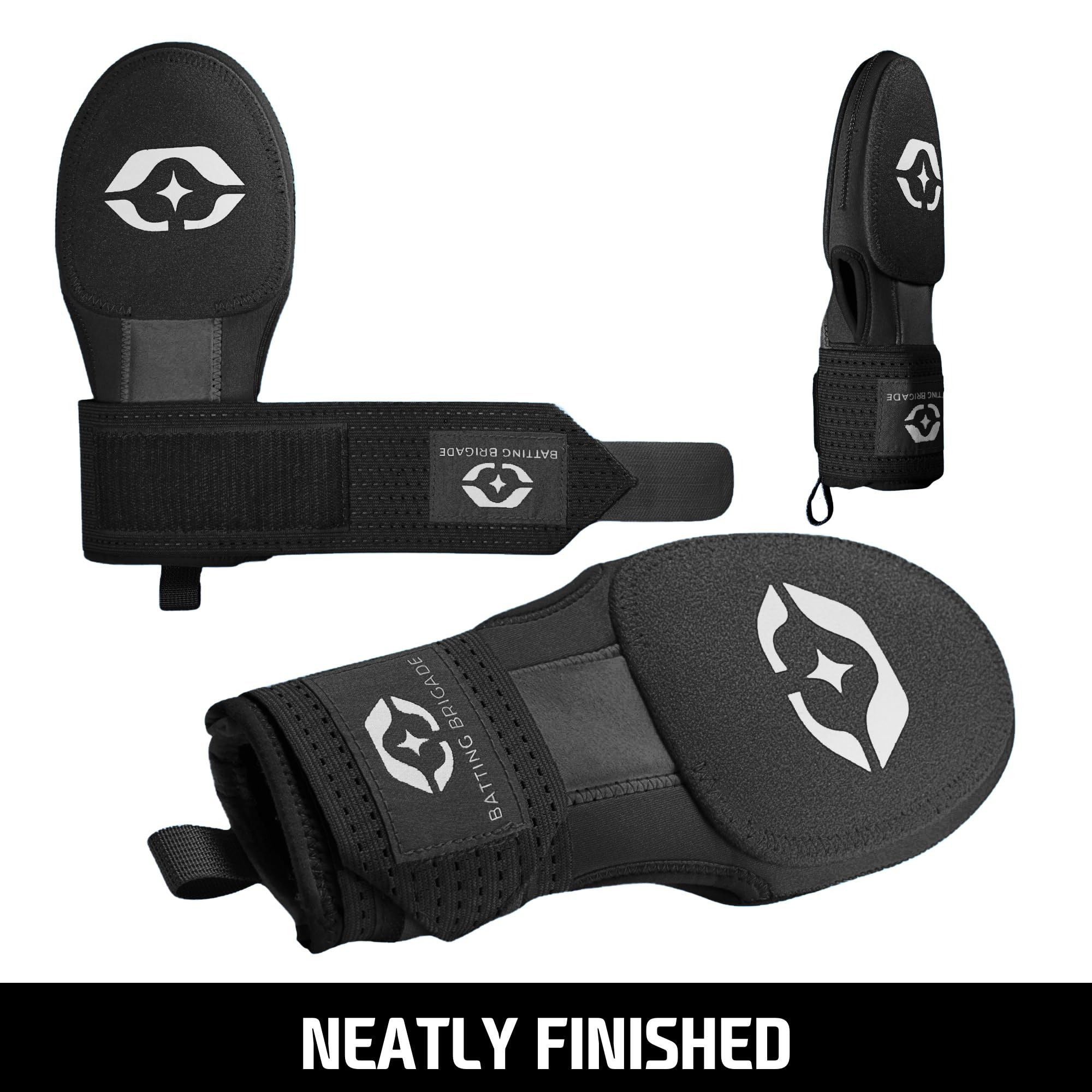 Sliding Mitt - Youth Baseball Sliding Mitt - Protective Hand Guard - Elastic Compression Strap - Left & Right Hand Sizes (Black)