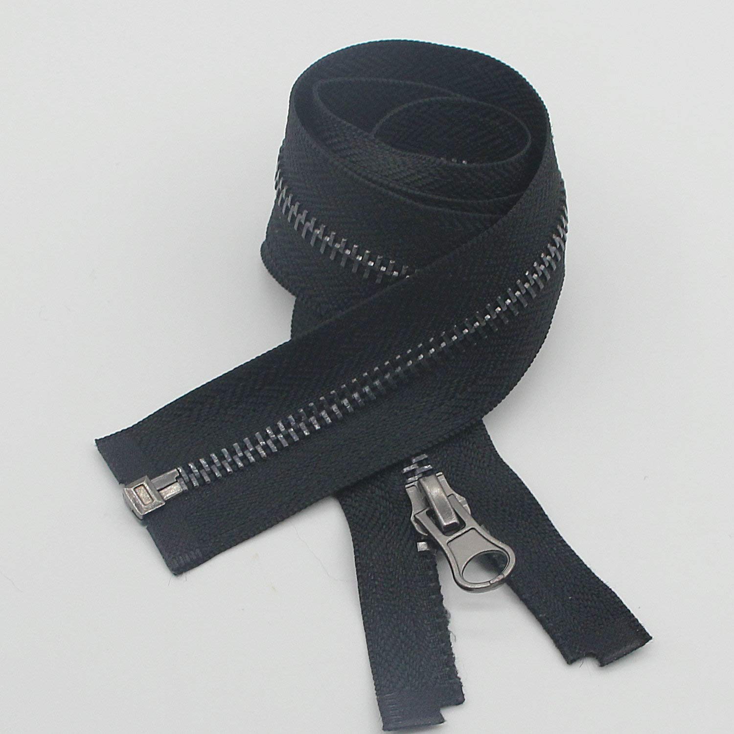 Leekayer2pcs #5 28 Inch Separating Jacket Zipper Black Nickel 71.12cm Metal Zipper Heavy Duty Metal Zippers for Jackets Sewing Coats Crafts (28" Nickel)