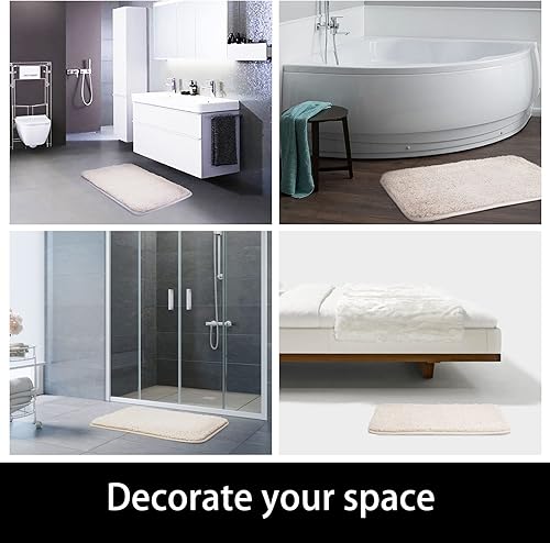 Miniatura 7 de Alfombras de baño peludas, súper absorbentes, antideslizantes, suaves, de felpa gruesa, lavables a máquina, alfombras de baño para baño, ducha y