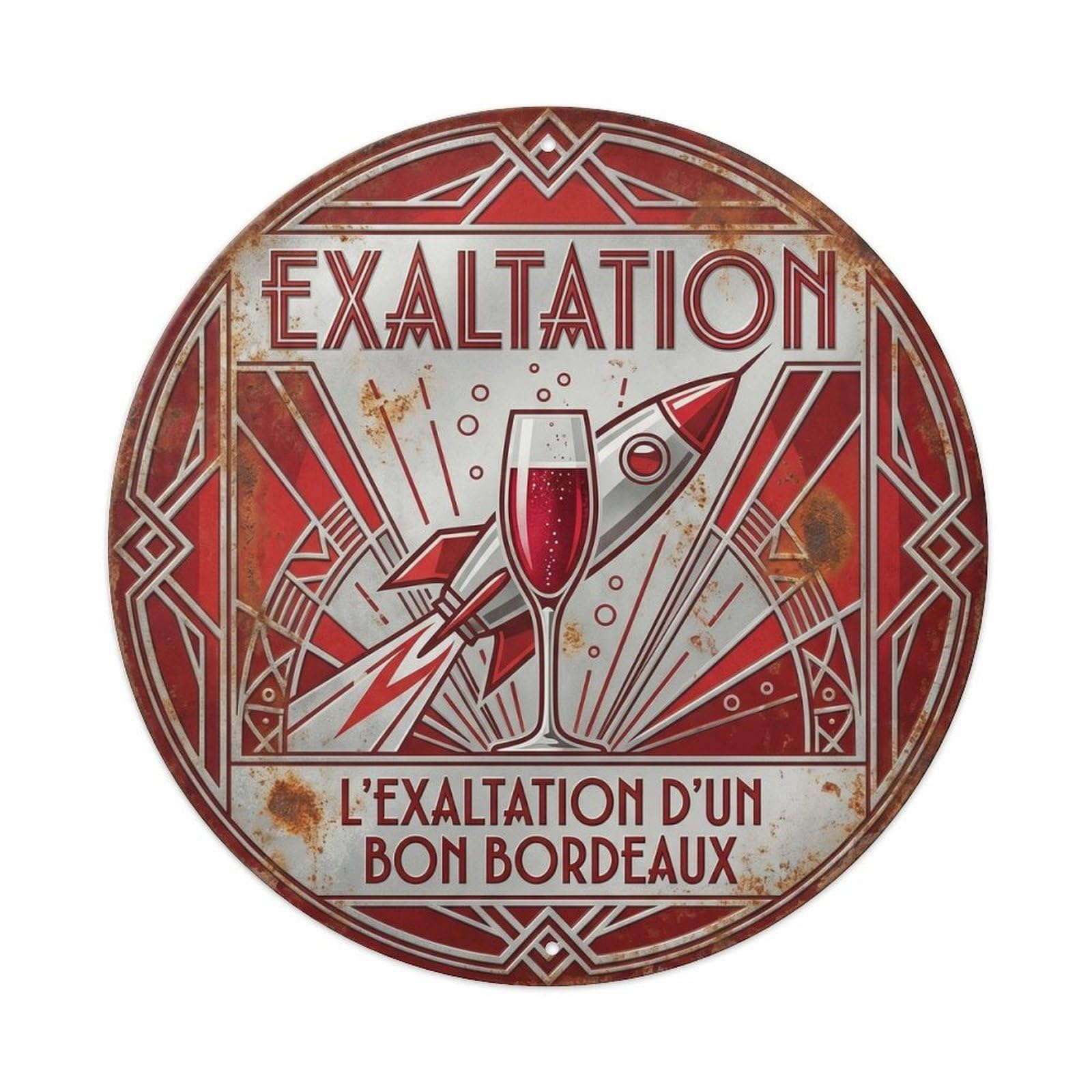 Exhilaration Humorous Bistro Exhilaration Vintage Metal Tin Sign Plaque Wall Decor for Cafe, Club Bar, Office, Garden Metal Poster 8x8Inch