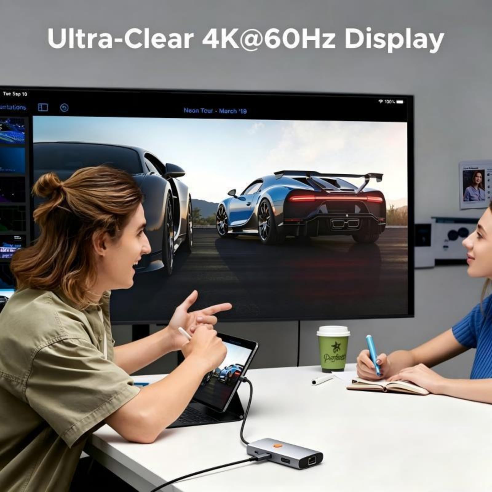 Adattatori multiporte USB C in lega di alluminio 9 in 1 Hub Doppio HDTV 4K 60Hz PD100W Ricarica rapida Gigabit Ethernet per laptop PC desktop Hub USB C con Ethernet