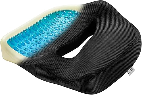 Mount-It! Cojín de asiento de oficina, soporte lumbar para silla de alta calidad, espuma viscoelástica, relleno de gel, ergonómico para automóvil,