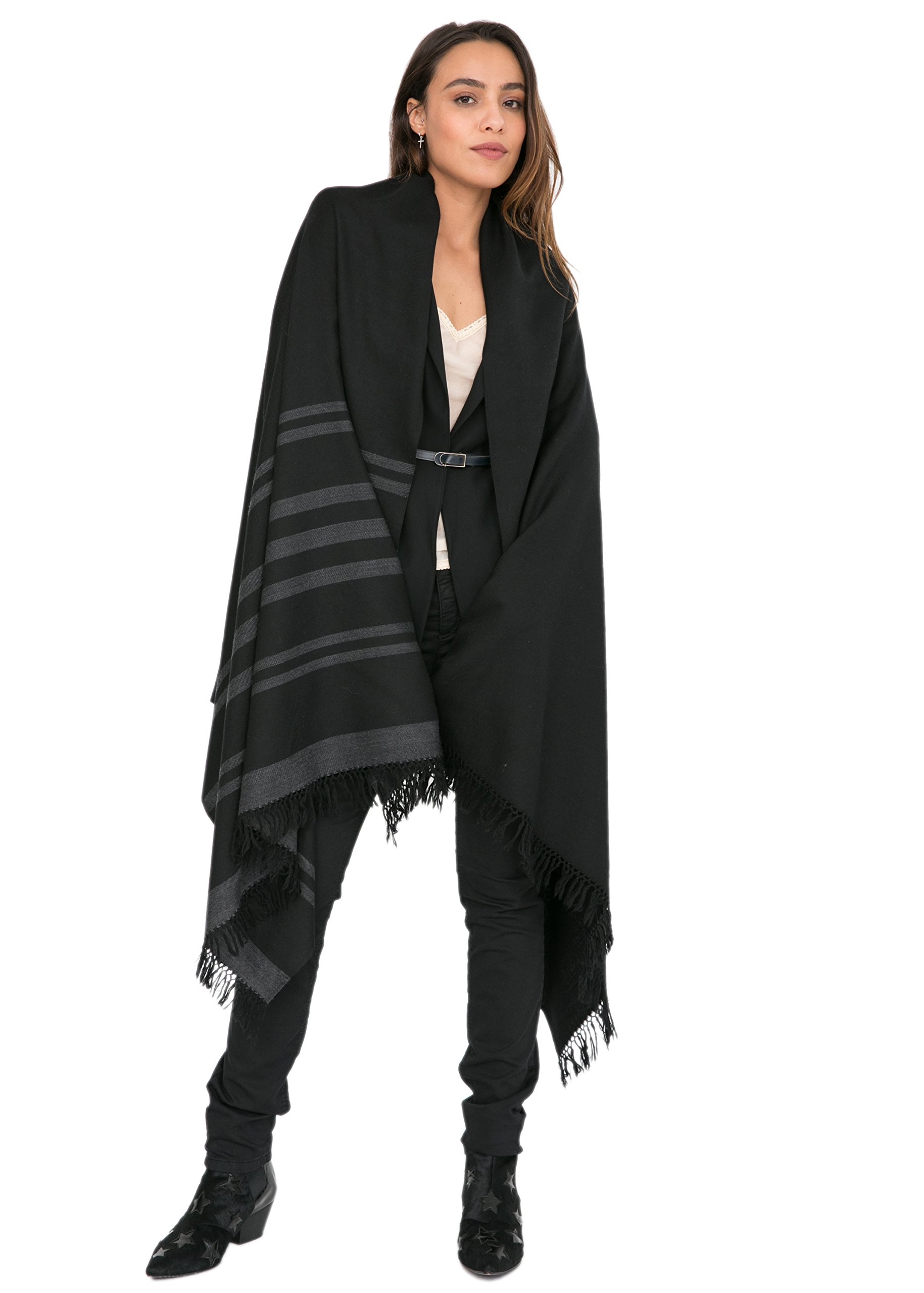 likemary Écharpes et Foulards Femme – Châle en Laine Hiver Chaud à Rayures – Grande Écharpe Grosse et Châle Léger – Écharpe Laine Femme – Idée Cadeau Éthique