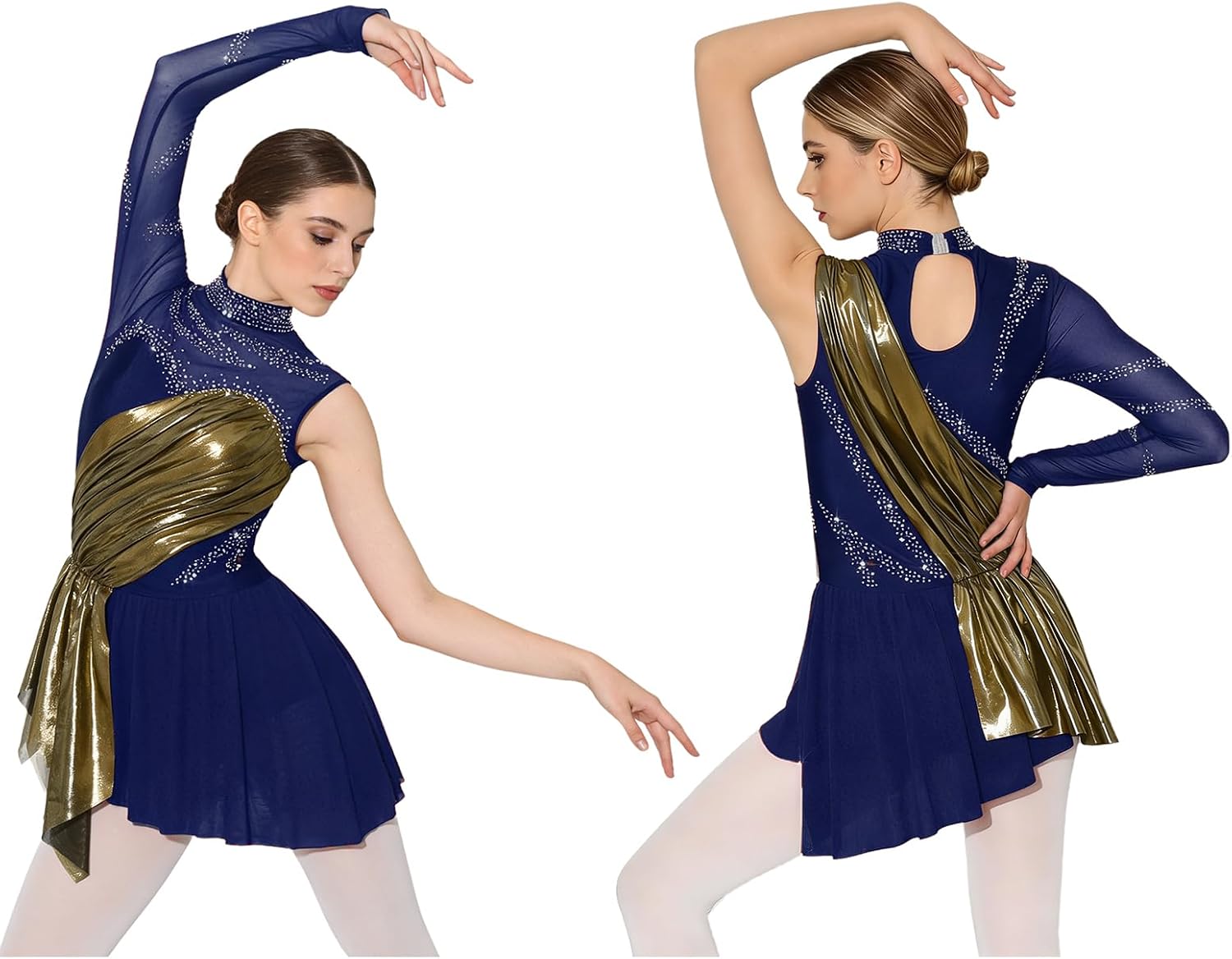 Women Figure Skating Dress Competition Performance Costume for Gymnastics Ballet Dance Daily Training