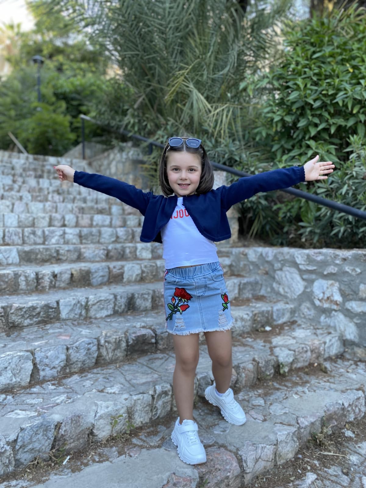 Miipat Fille en Bas Âge Cardigan Tricoté Enfants Pulls Tricotés Cardigan Boléro à Bouton Unique à Manches Longues Col Ras du Cou Manteau en Tricot