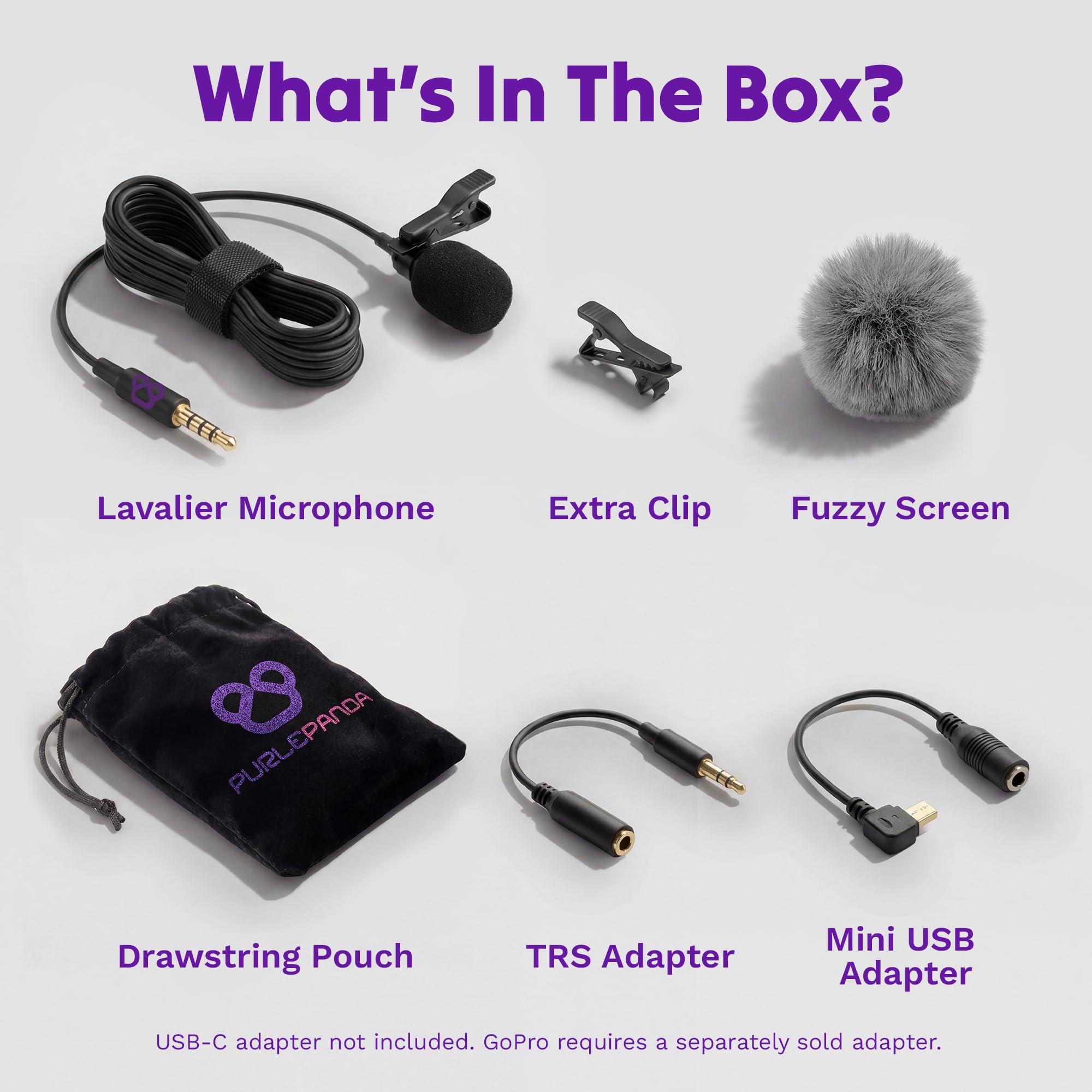 Amazon.com: Purple Panda Wired Lavalier Microphone Omnidirectional