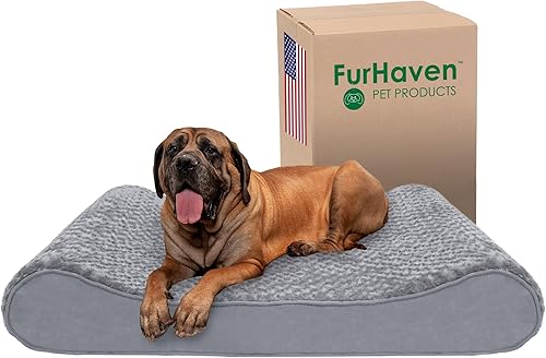 Furhaven - Cama de espuma, gel de refrigeraciĂłn, piel sintĂ©tica ultraafelpada y gamuza para perro, con funda extraĂble lavable, color gris, jumbo Furhaven - Cama de espuma, gel de refrigeraciĂłn, piel sintĂ©tica ultraafelpada y gamuza para perro, con funda extraĂble lavable, color gris, jumbo
