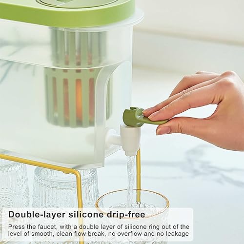 Miniatura 5 de SAHLA Dispensador de bebidas de plástico de 3.9L con espita para refrigerador, hervidor frío con grifo en el refrigerador, dispensador de bebidas