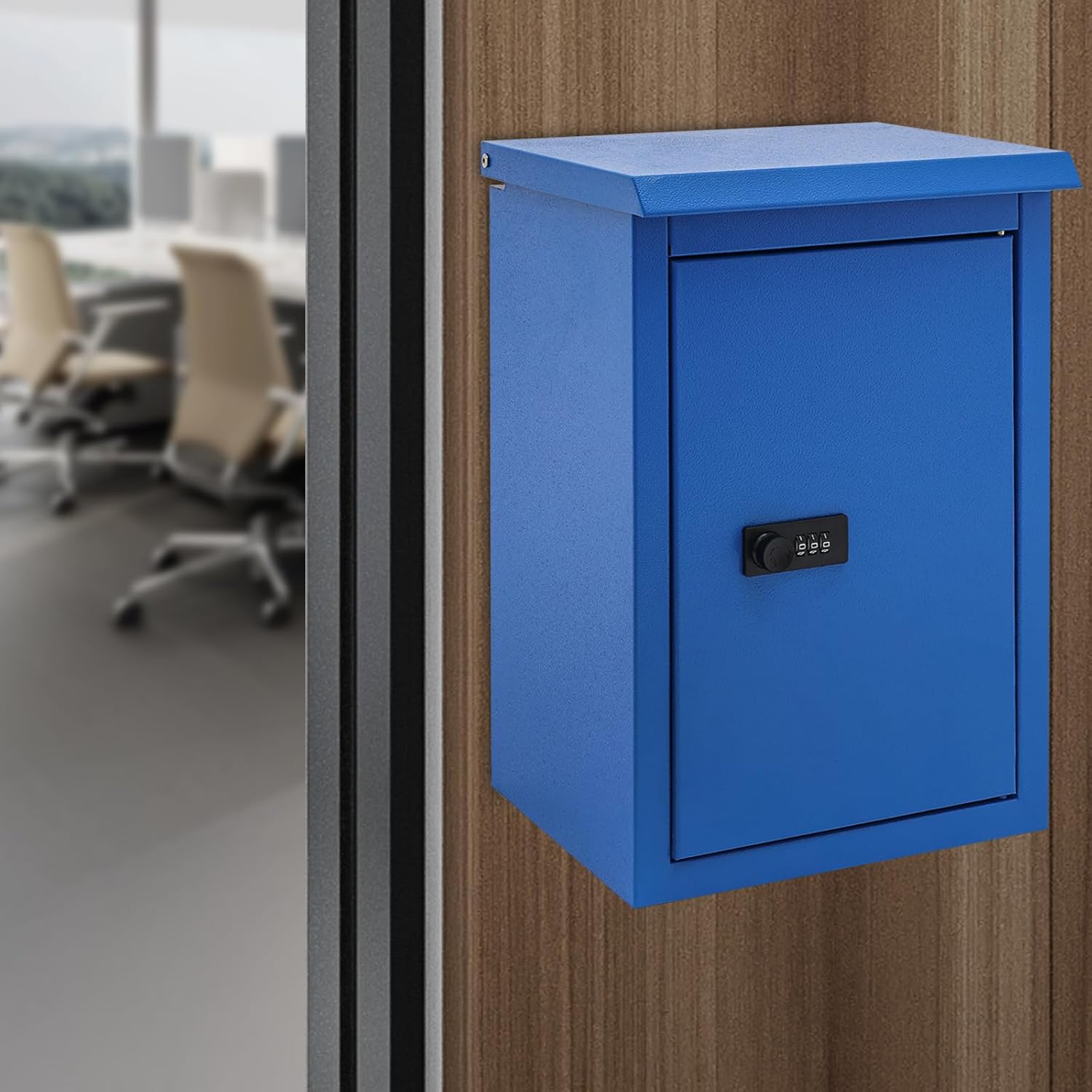 Key Drop Box Wall Mount Mailbox, Key Return Box with Combination Lock Large Size Depository Drop Safe Mailbox Cash Drop Box Hanging Secured Postbox Waterproof for Outdoor