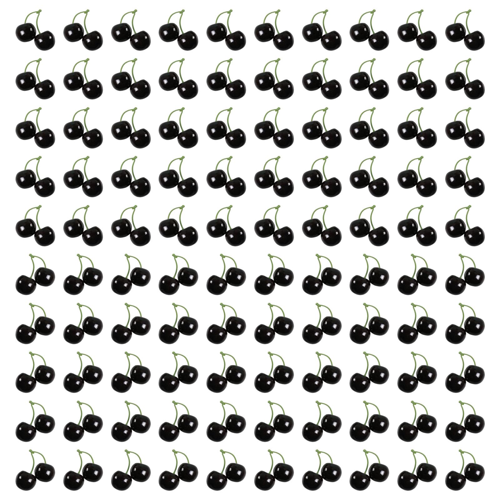 Mekalero 100Pcs Realistic Artificial Cherries Sturdy Foam Materials Ornament for Table Scatters and Photography Staging Foam Cherries Supplies