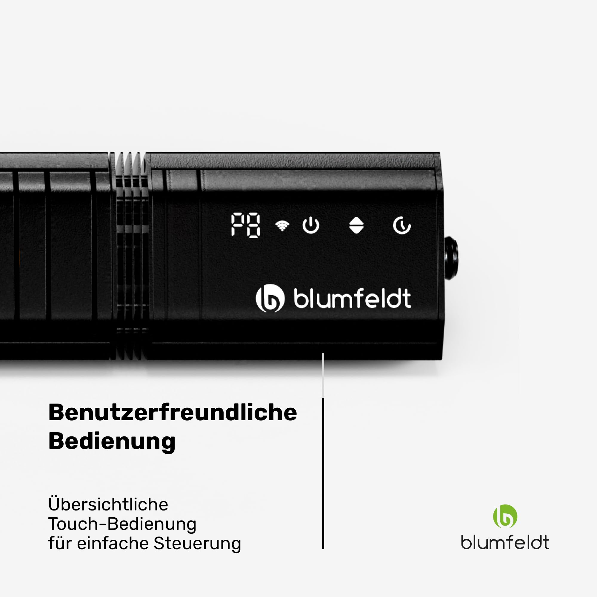 blumfeldt Infrarotheizung 2000 W – Wand & Deckenmontage, IP65 Wasserdicht, 9 Heizstufen, Smarte WLAN-Steuerung, Goldröhren, Kindersicherung, für Balkon, Terrasse & Garten