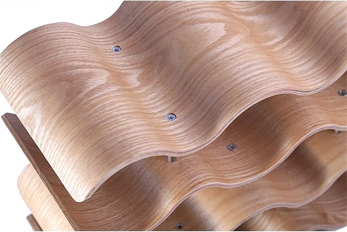 Estante para Vino y Copas WAOCEO, Soporte de Pared, Madera miniatura 2
