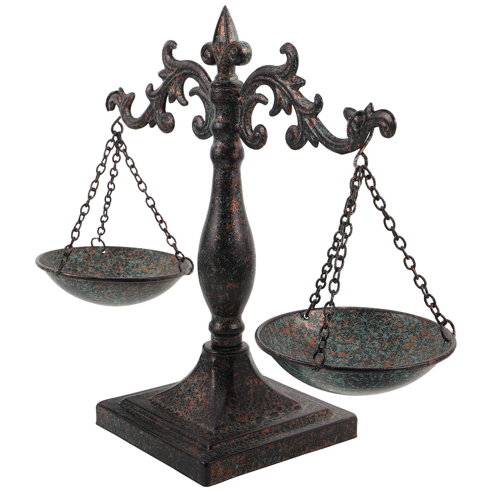 TEHAUX Vintage Justizfigur mit Waage aus Eisen für Anwaltsbüro
