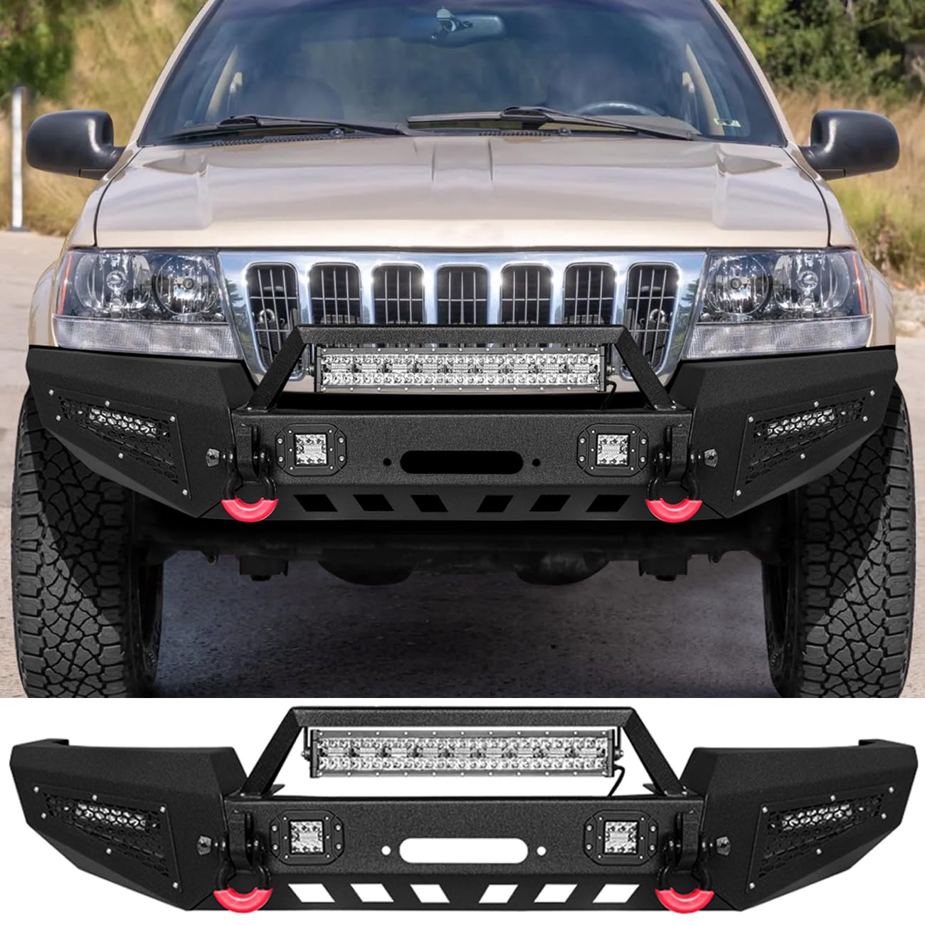 Amazon.com: Vijay Front Bumper Fits 1999-2004 Grand Cherokee WJ