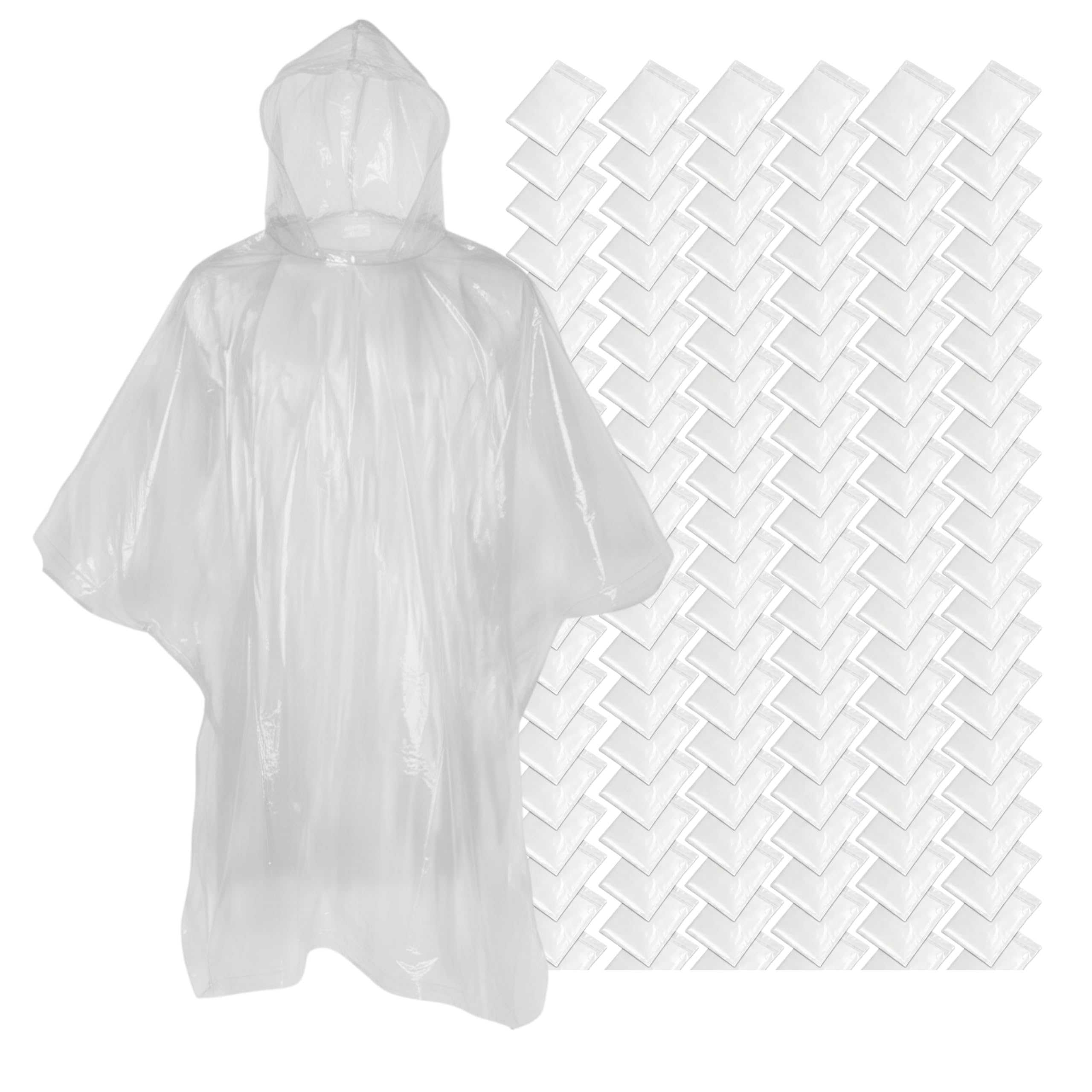 Poncho impermeabile di emergenza – Impermeabile trasparente per bicicletta – Mantello antipioggia pieghevole, impermeabile, leggero e portatile per escursioni