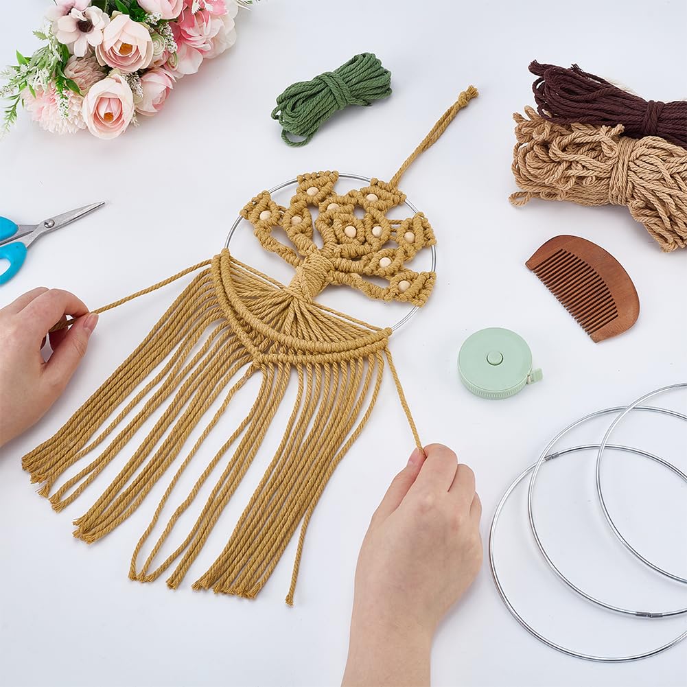 FREEBLOSS Kit de Macramé Arbre de Vie pour Débutants à Réaliser Soi Même. Décoration Murale Bohème avec Instructions Idéale pour le Salon Ou la Chambre.