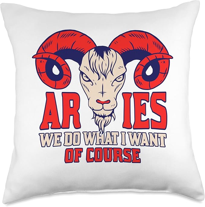Astrology Saying Zodiac Sign Aries Throw Pillow